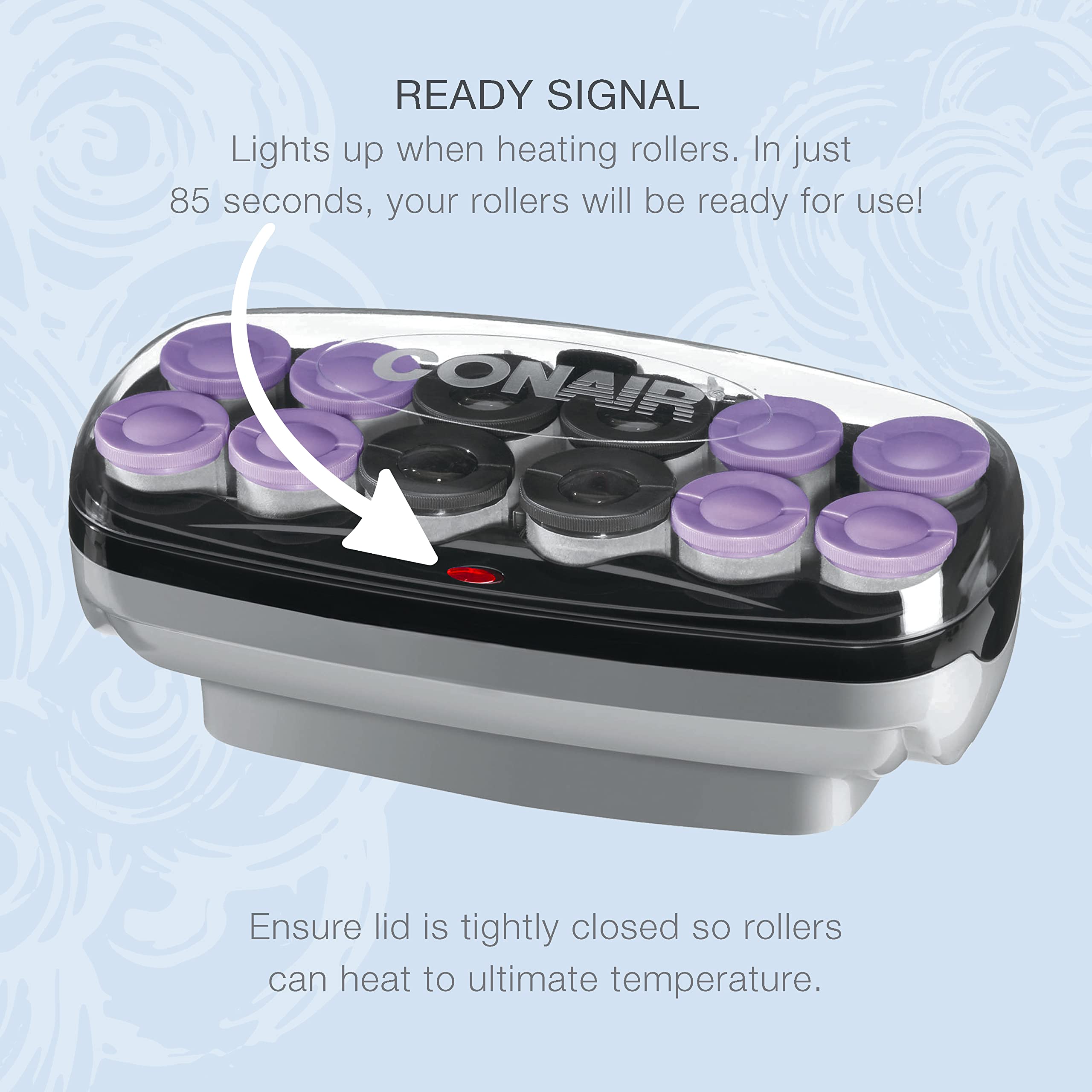 Conair Hot Rollers Hair Curler Set - 12 Heated Rollers (1.5