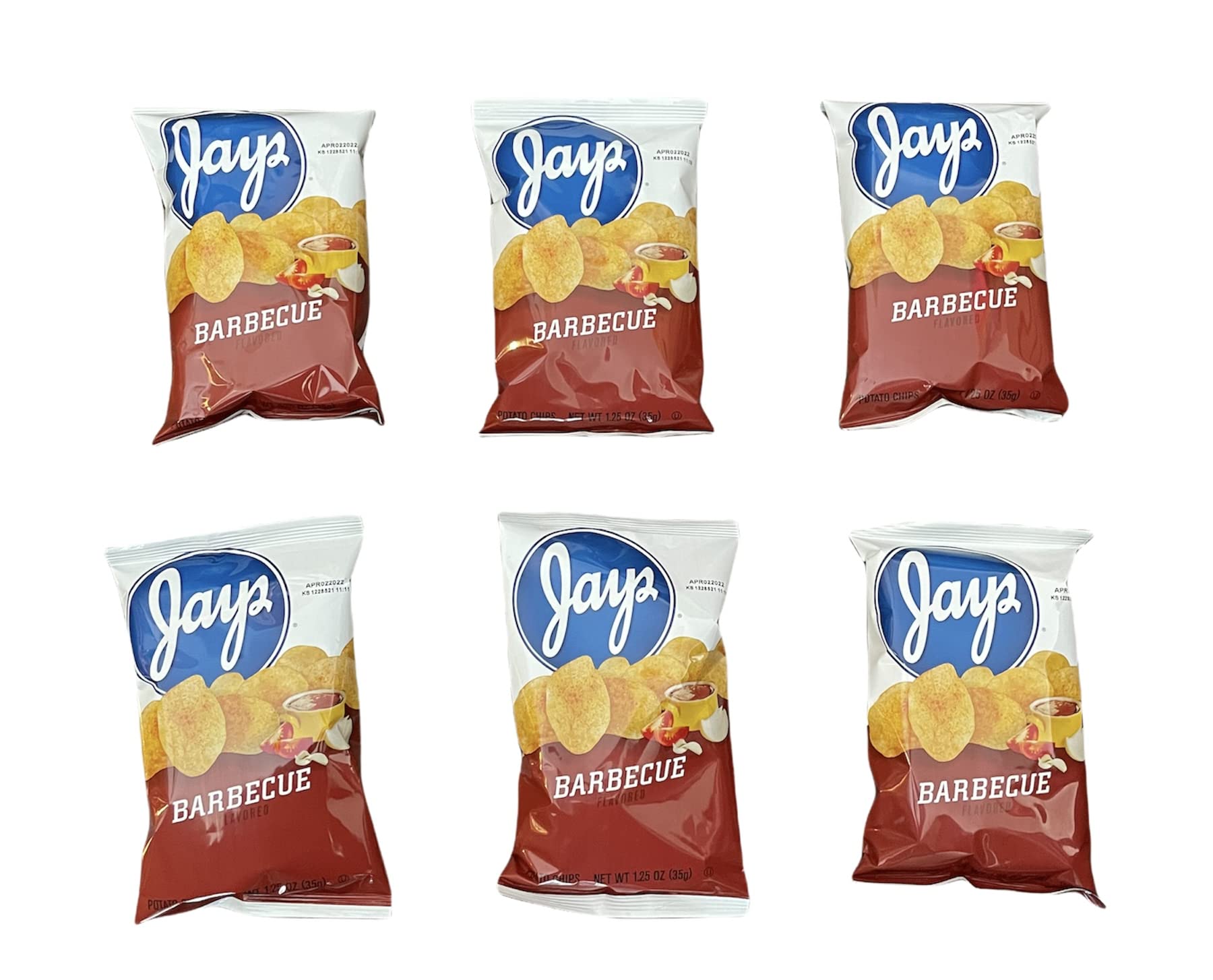 Chicago-Style Barbecue Potato Chips - 6 Pack (1.25 Oz Bags) | Authentic Jay's BBQ Flavor | Perfect for Snacking, Parties & Game Day