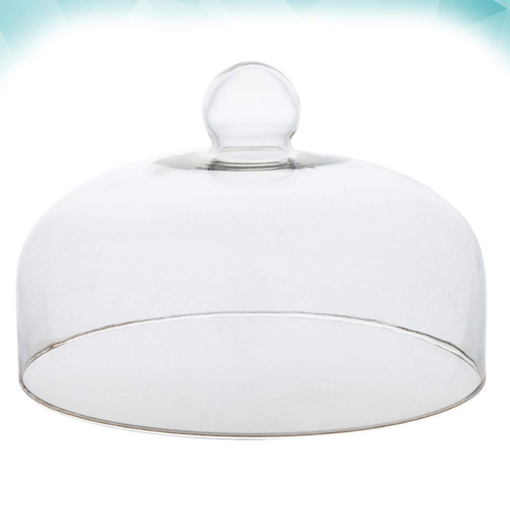 Cabilock 10-Inch Clear Glass Cake Dome with Lid - Round Cake Cover for Baking, Dessert Display, and Food Protection - Perfect for Home Kitchen, Party Serving, and Bakery Showcase