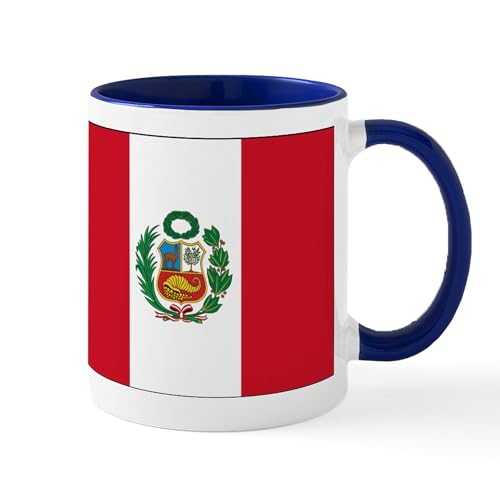 White/Navy Inside - Peru Flag Mug