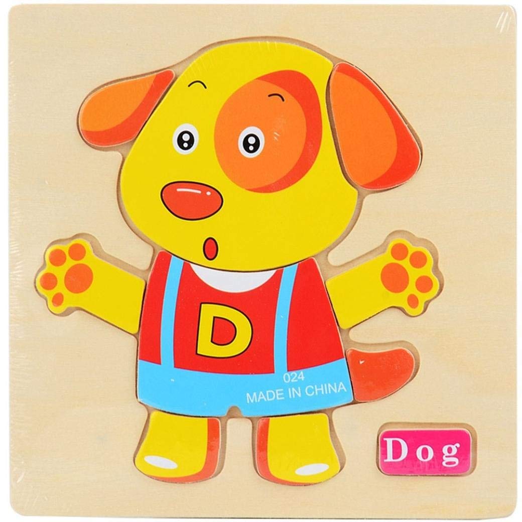 Wooden Animal Chunky Puzzle for Toddlers - Geometric Shape Learning Toy for Preschool Education | Montessori, Early Childhood Development, Gift for Kids