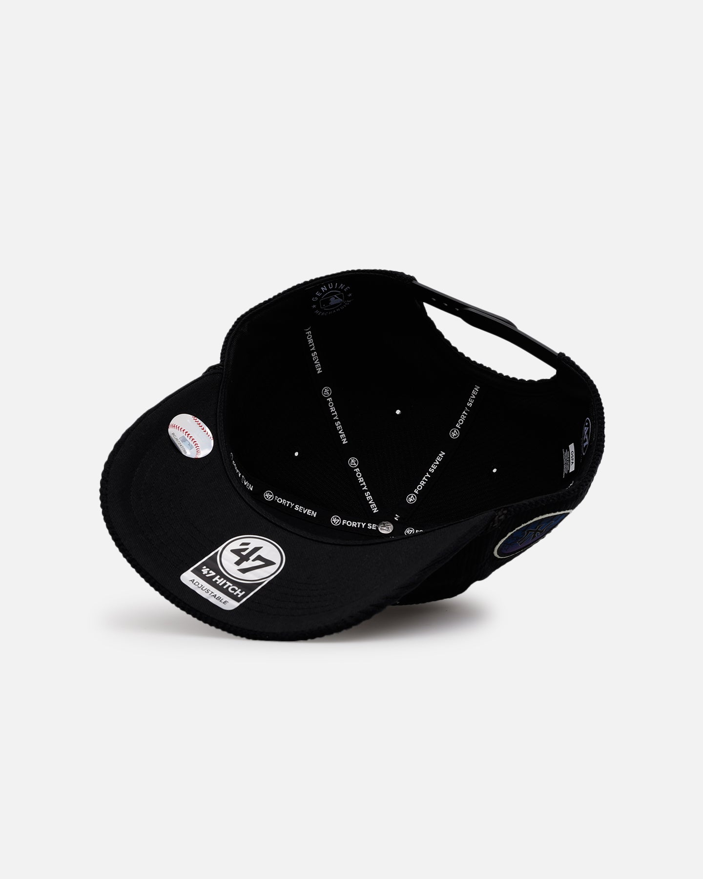 New York Yankees 'Slasher' 47 Hitch Corduroy Snapback Hat - Black Adjustable Baseball Cap for Men & Women - Perfect for Sports Fans, Streetwear & Casual Outfits