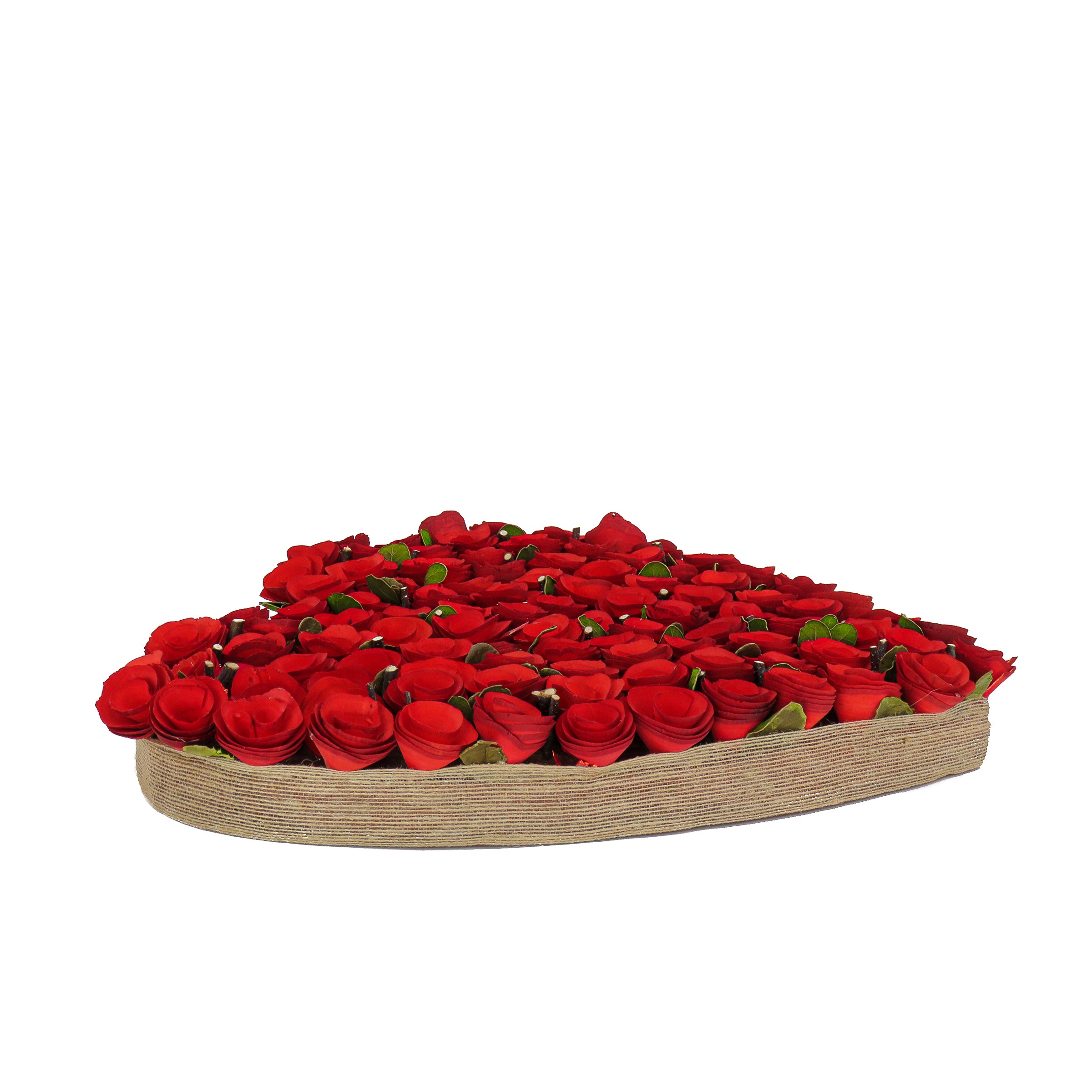 17 Inch Valentine's Day Red Roses Heart Shape Floral Arrangement - Perfect for Romantic Gifts, Wedding Decor & Anniversary Celebrations