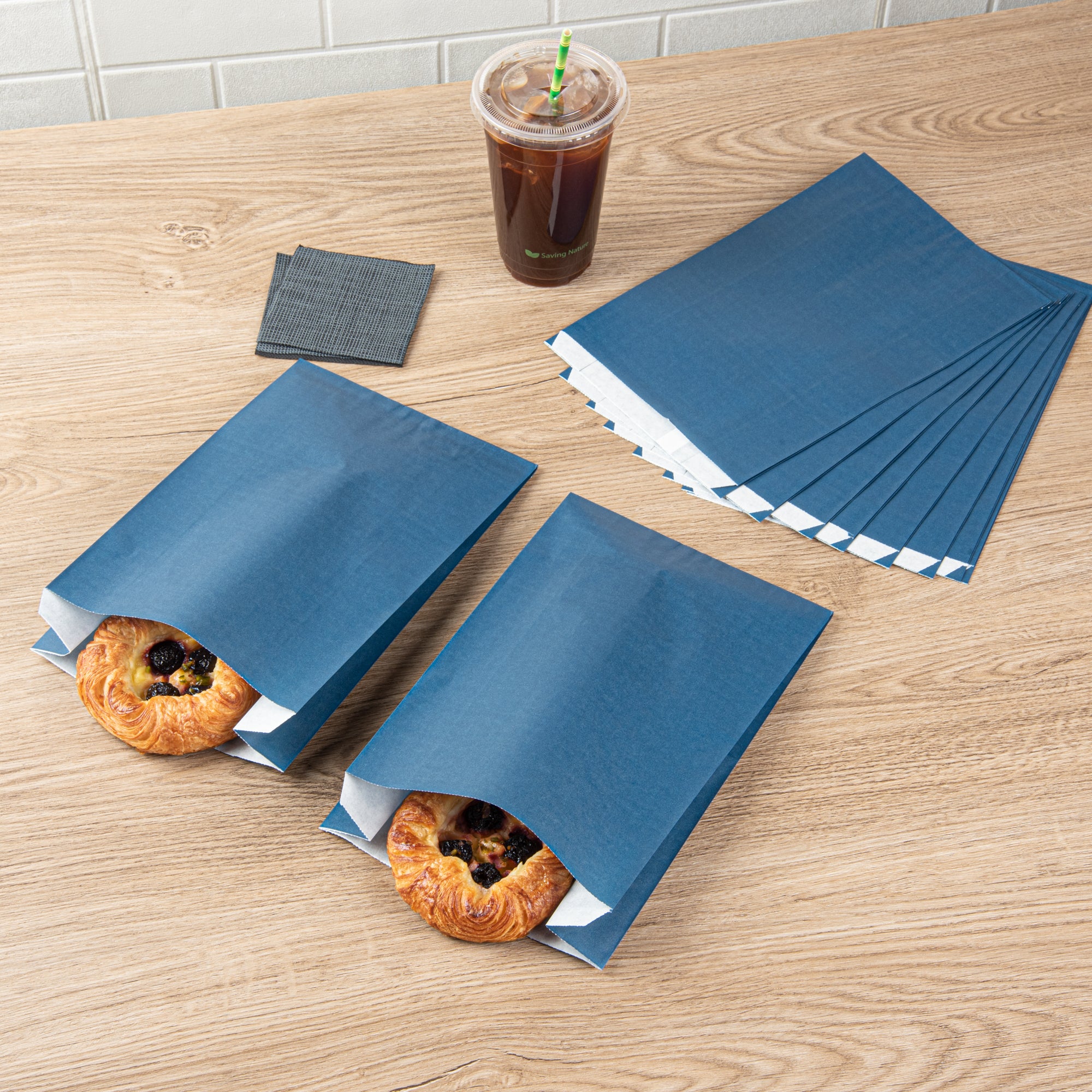Premium Midnight Blue French Fry & Snack Bags - 7