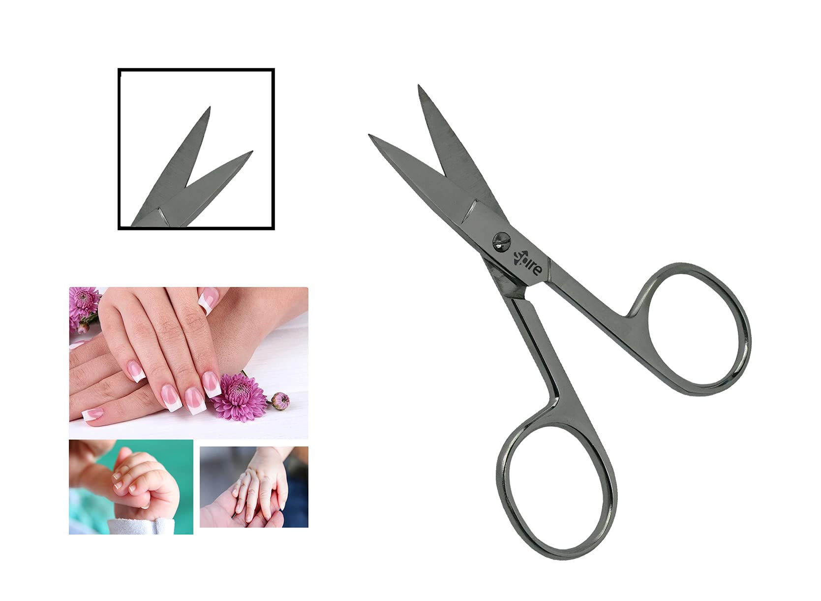 Professional Stainless Steel Curved Nail Scissors - Sharp & Durable Manicure Tool for Men & Women | Perfect for Cuticle Trimming & Nail Care at Home or Salon