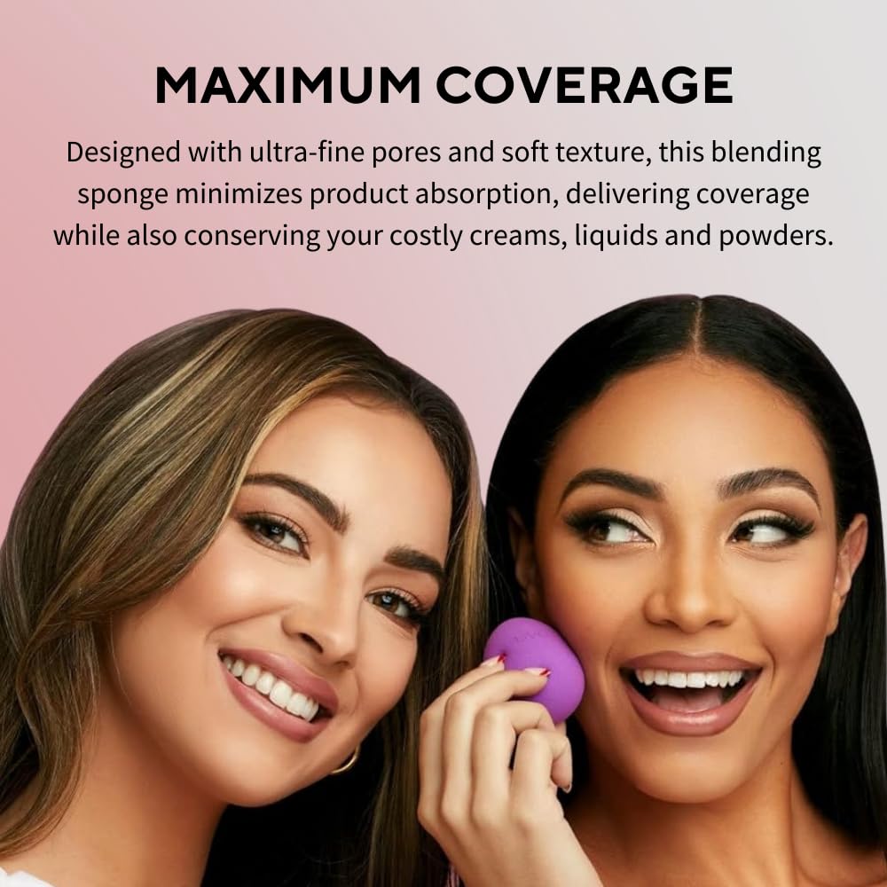 Helio Vegan & Cruelty-Free Makeup Sponge - Professional Beauty Blender for Foundation, Powder & Cream - Perfect for Flawless Blending & Gentle Face Cleansing - Ideal for Daily Makeup Application & Skincare Routine