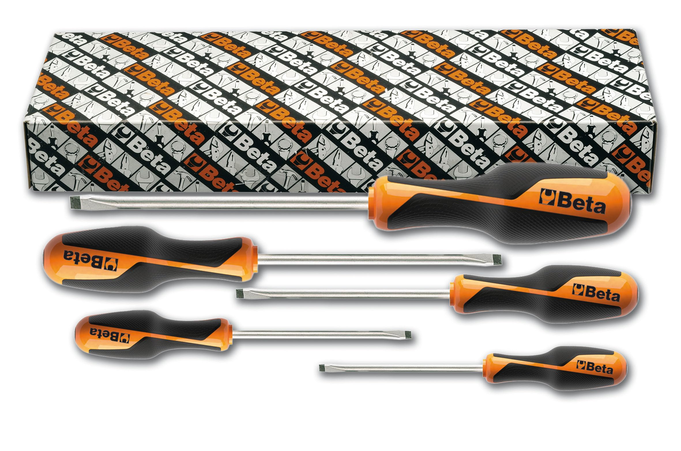 Beta 1264/S Set of 5 Professional Screwdrivers for Headless Slotted Screws - Perfect for Electronics Repair, Furniture Assembly & DIY Projects
