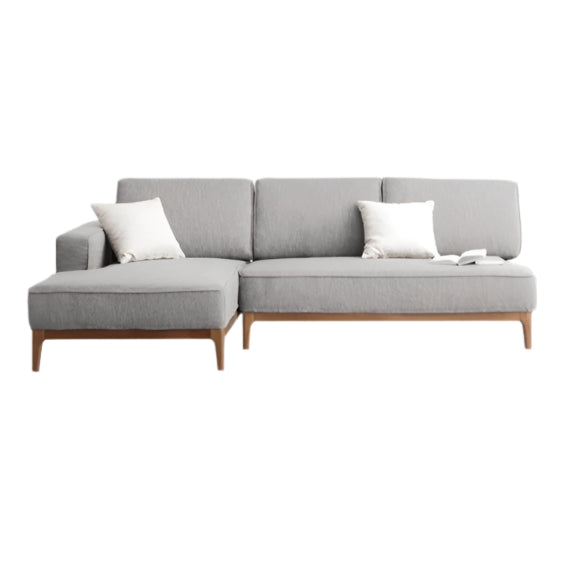 96x62.5x32.2 inch / 244x159x82 cm / Walnut Color / ash Three-person sofa corner right concubine fog gray