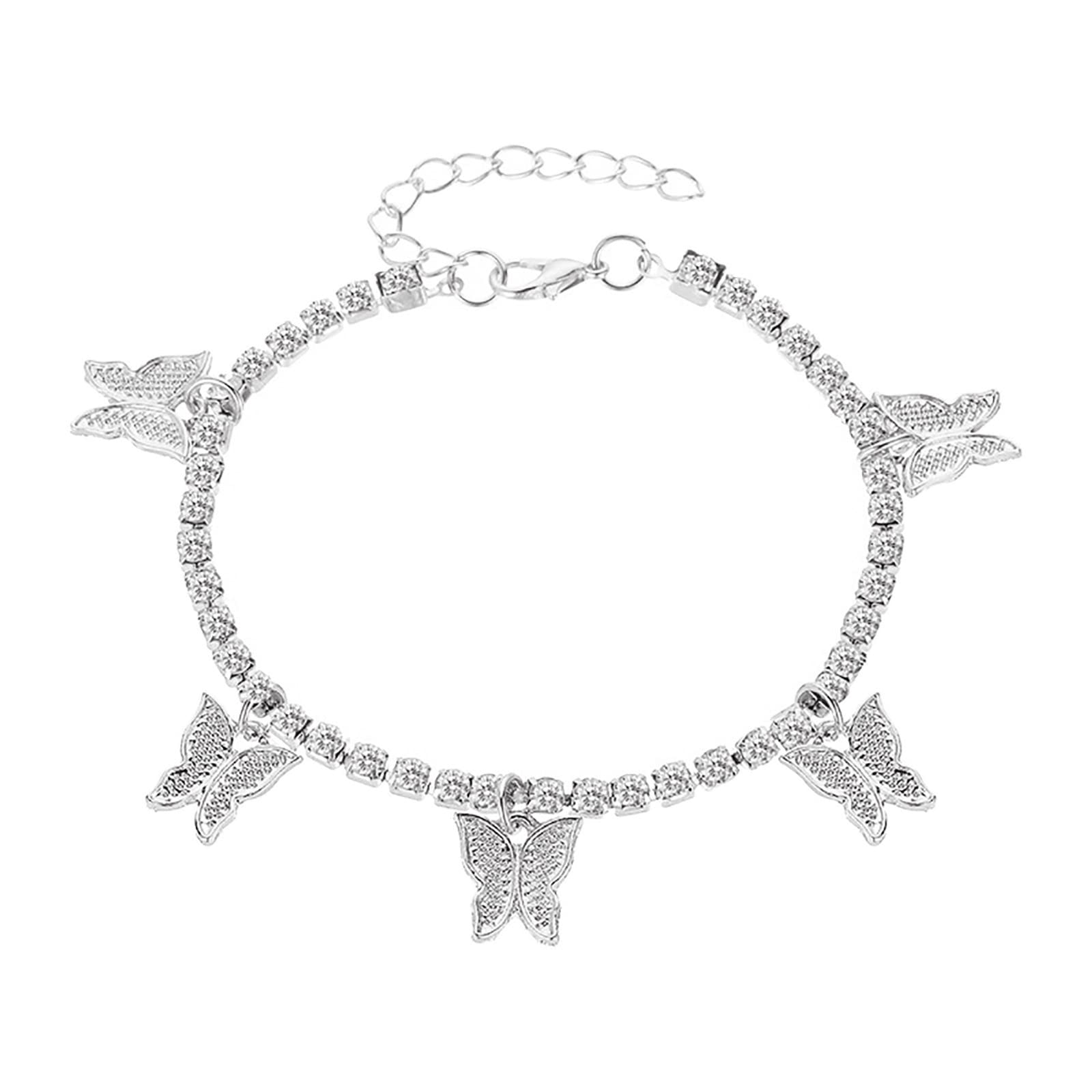 Stylish Alloy Butterfly Pendant Snake Chain Anklet - Simple Multi-Layer Foot Jewelry Set with Illustrated Book - Perfect for Boho Fashion, Beach Outfits & Summer Accessories