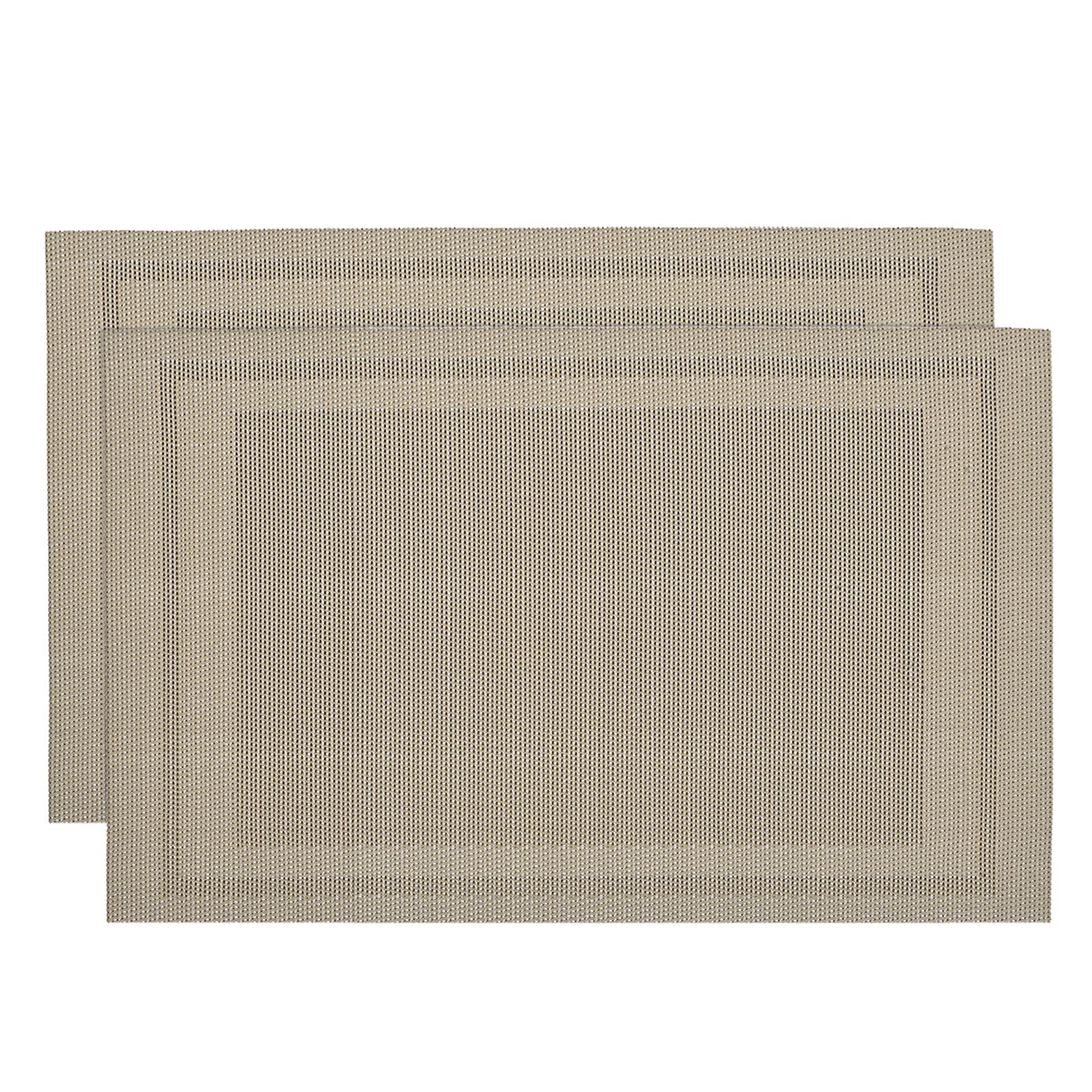 uxcell Washable PVC Woven Place Mats Set of 2 - 17.7x11.8 Inch (450x300mm) Khaki Table Mats for Dining, Kitchen, and Party Decor