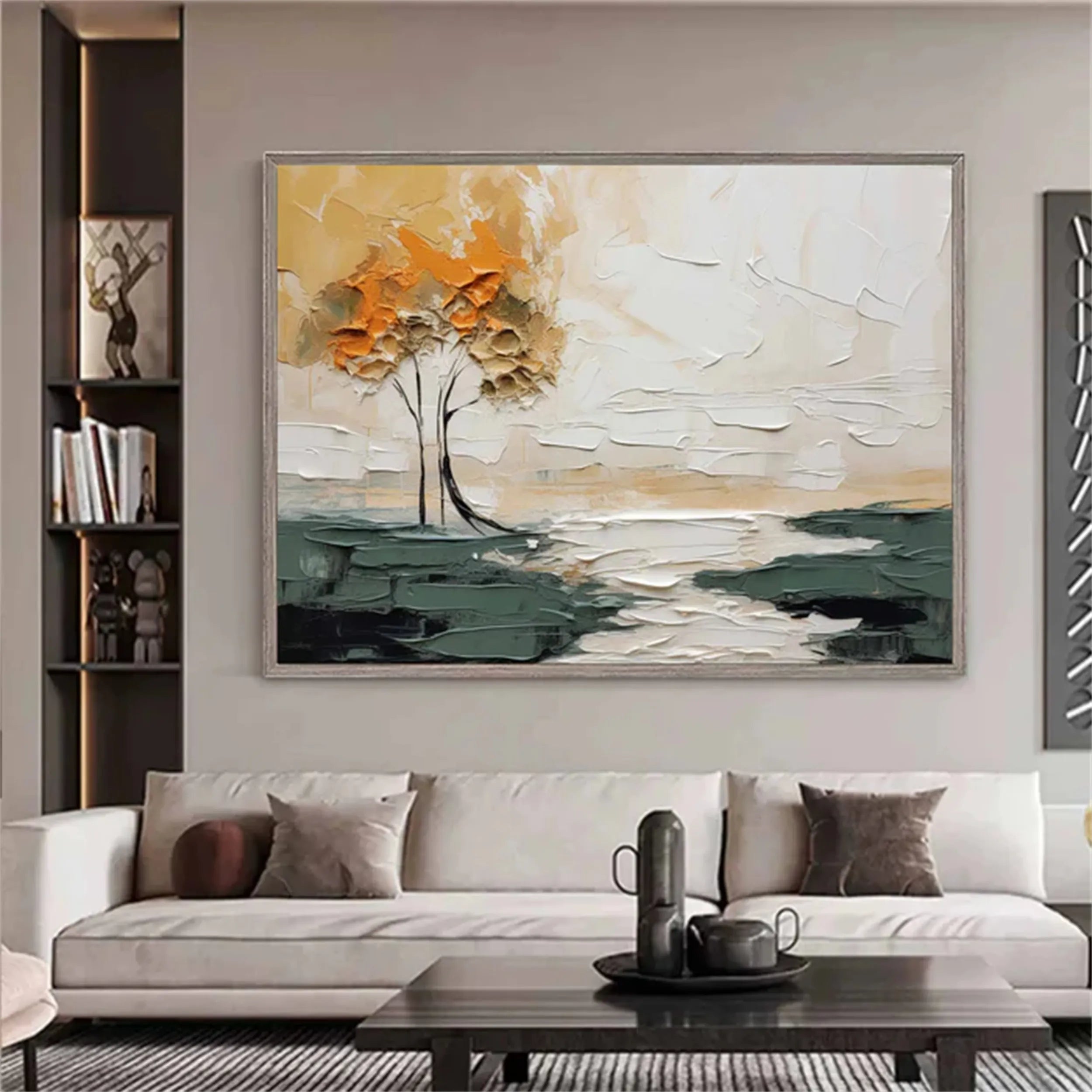 Beautiful Flower and Tree Painting #FT049 - Handmade Wall Art for Home, Office & Living Room Decor