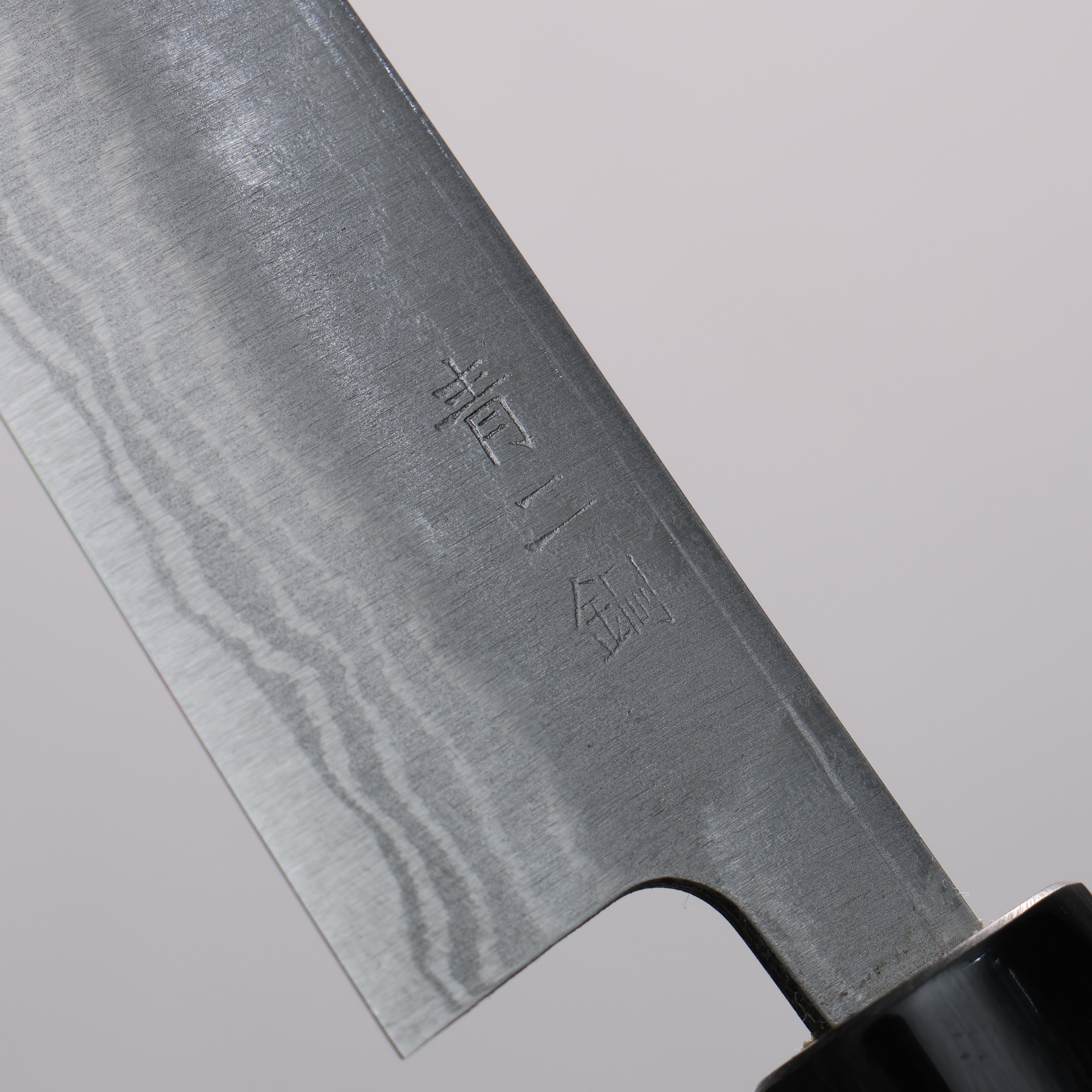 Kanetsune Blue Steel No.2 Damascus Petty Utility Knife 135mm with Shitan Handle - Perfect for Kitchen, Camping & Outdoor Cooking