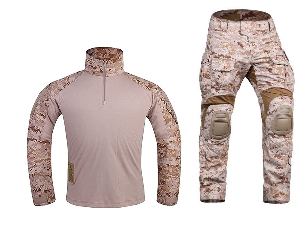 EMERSONGEAR Gen3 Military Uniform Set - Tactical BDU Pants & Shirt with Knee Pads for Airsoft, Paintball & Combat Training | Durable Army Gear for Outdoor Activities & Tactical Missions