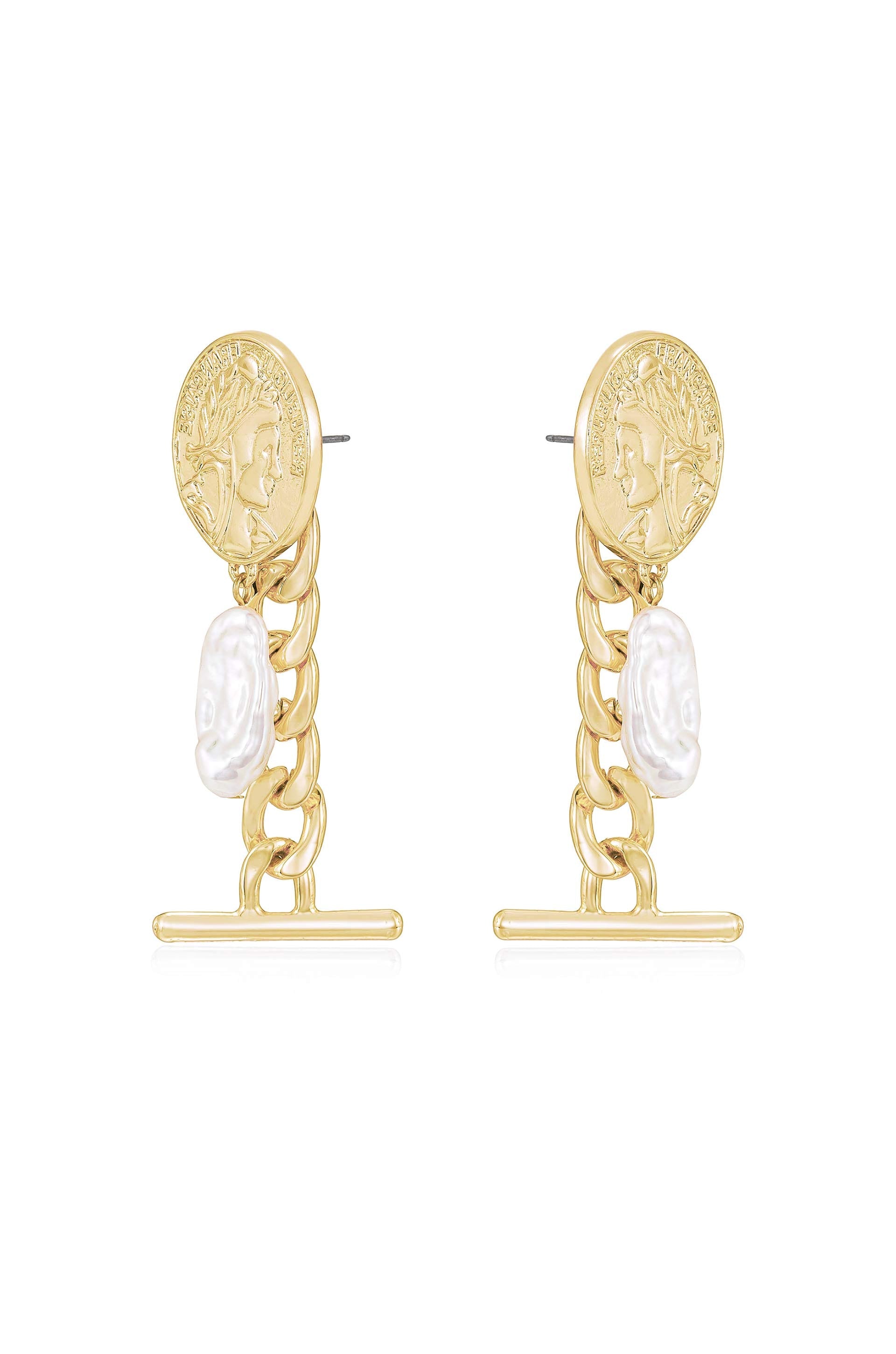 Vintage Coin & Pearl Dangle Earrings for Women - Elegant Boho Jewelry for Parties, Weddings & Everyday Wear