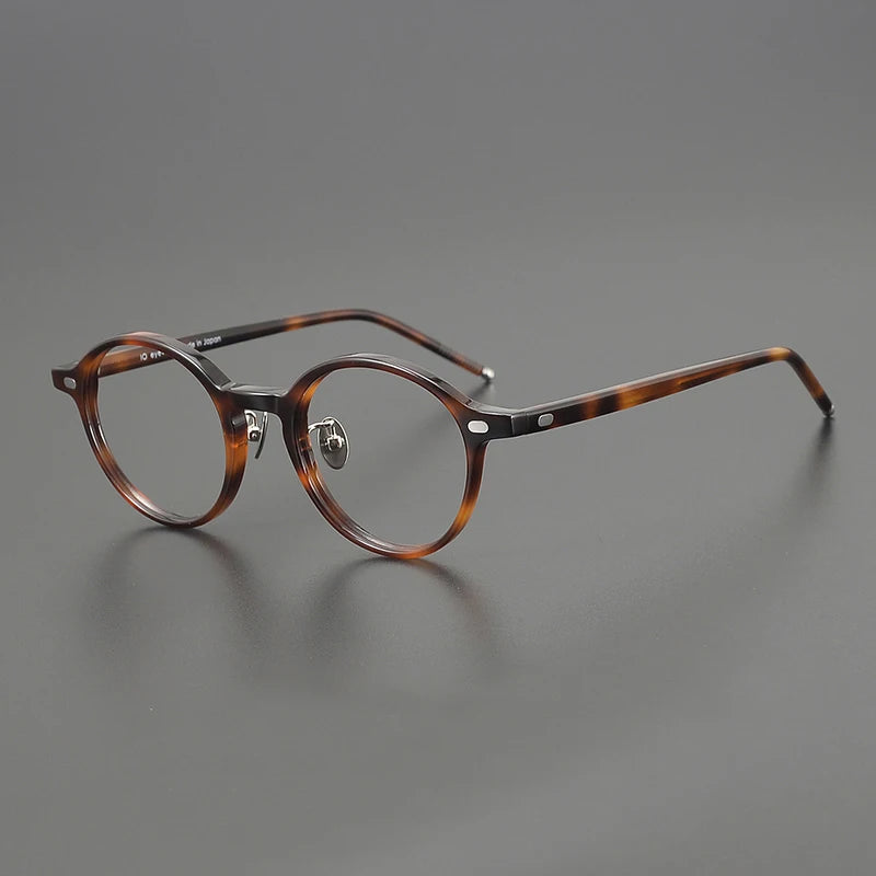 Stylish Black Unisex Full Rim Round Acetate Eyeglasses Frame - Trendy Retro Glasses for Men & Women - Perfect for Reading, Work, and Fashion Accessories