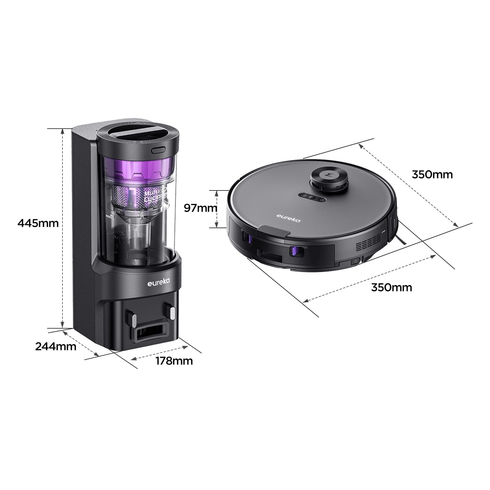 Eureka E10s Robot Vacuum and Mop Combo with Self-Emptying Station - 4000Pa Strong Suction for Pet Hair, Carpets & Hard Floors - 45-Day Capacity, LiDAR Navigation, App Control - Perfect for Pet Owners and Busy Households