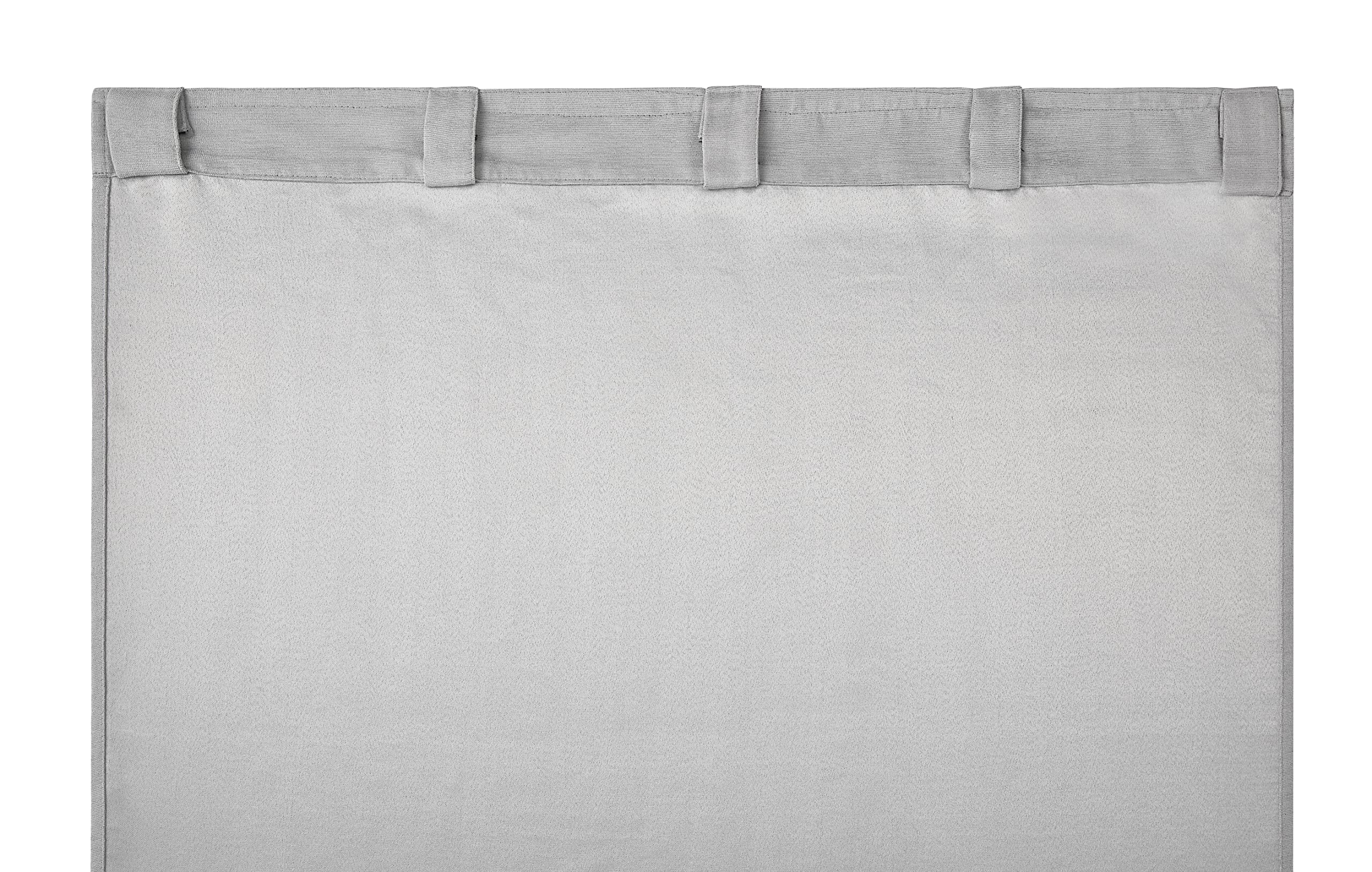 Perrin Collection Blackout Curtains - Solid Grey Back Tab Top Window Panels (37