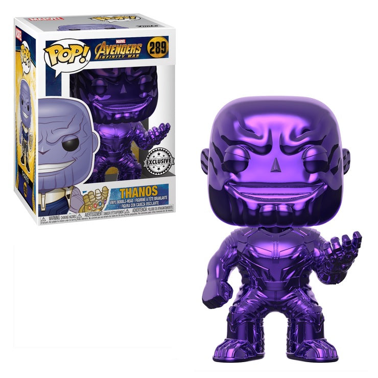 Funko Pop! Avengers Infinity War Thanos Purple Chrome Vinyl Figure #289 [Exclusive] - Collectible Marvel Superhero Toy for Display & Gifts