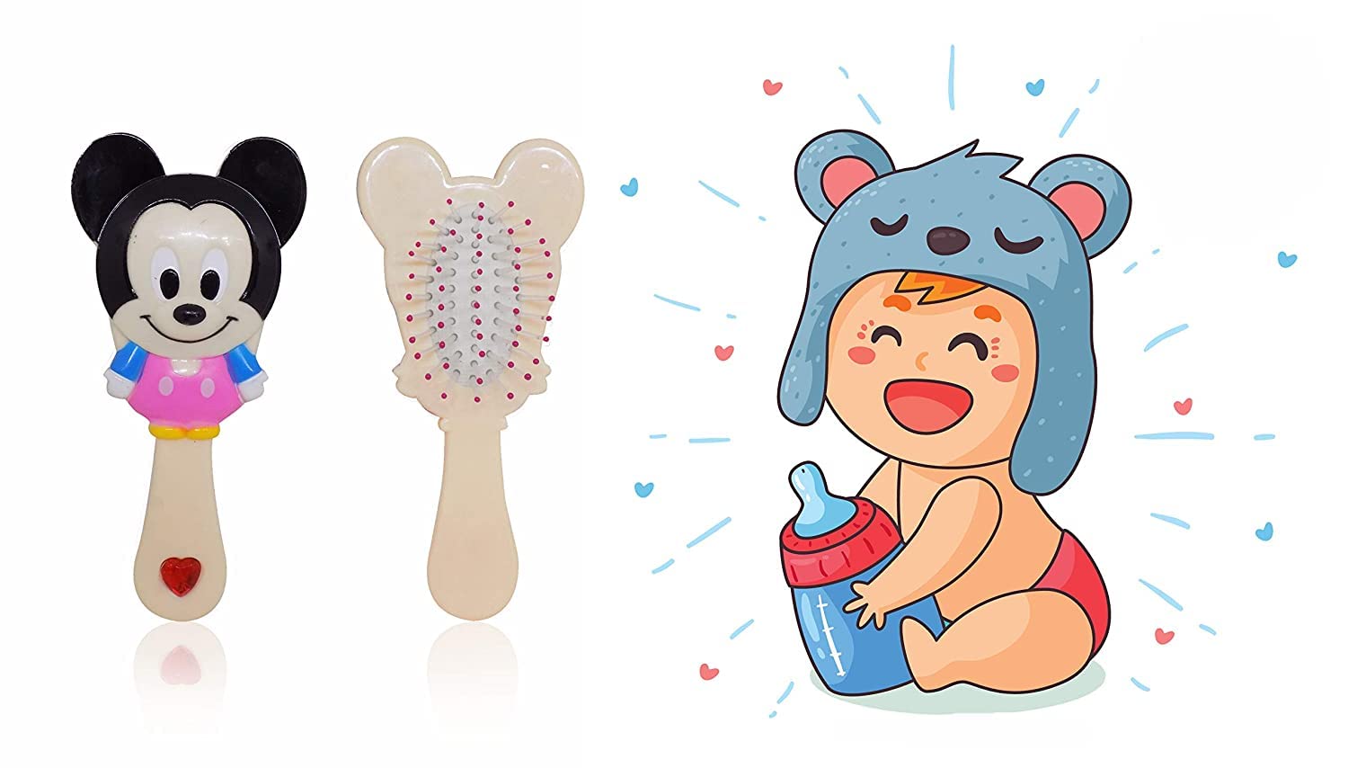 Cartoon Hair Brush for Kids - Soft Bristles for Boys & Girls - Colorful Hair Accessories (Pack of 1) - Perfect for Daily Hair Care, Travel & School