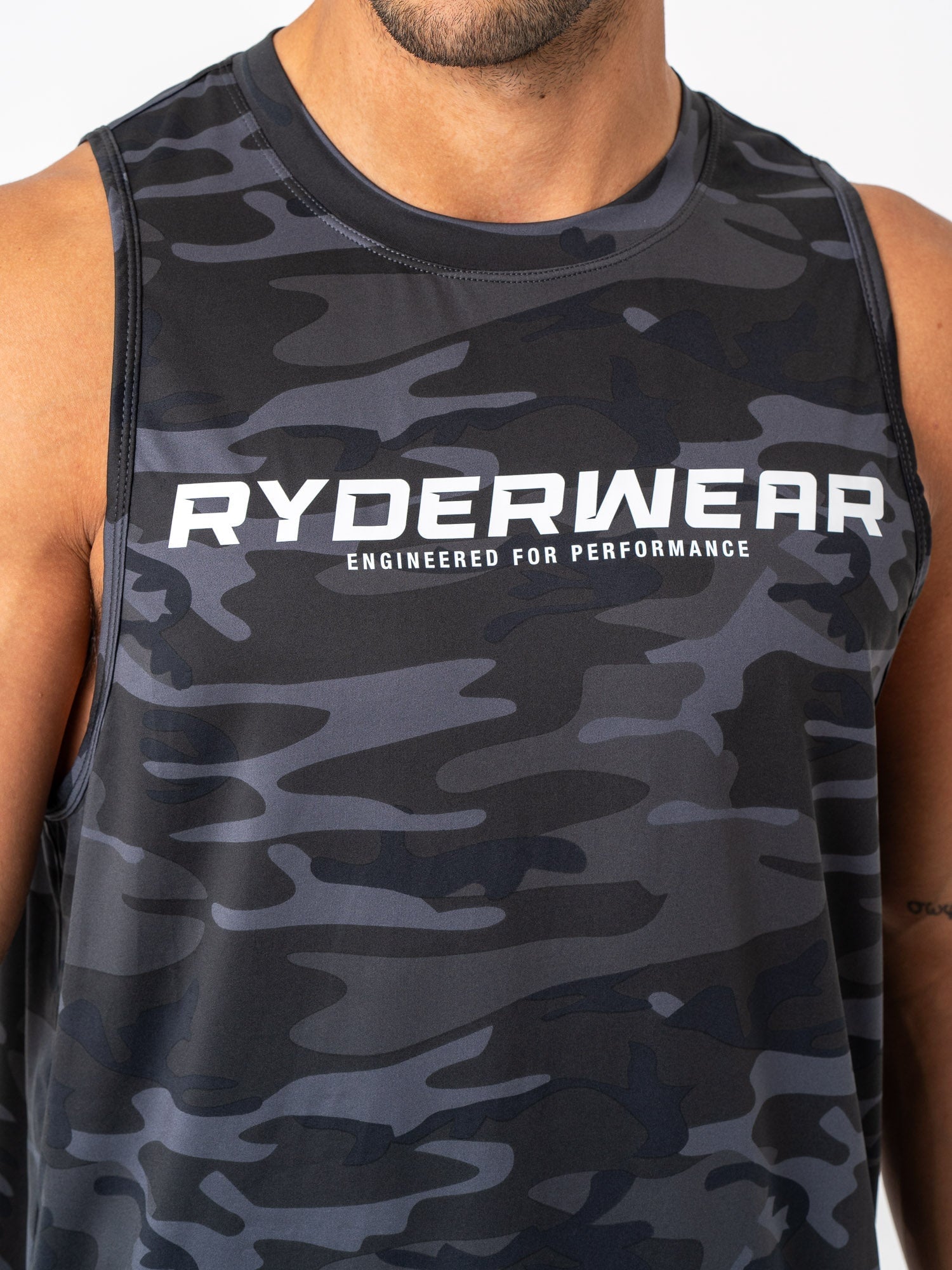 Energy Tank Black Camo - High Performance Workout Shirt for Men & Women | Gym, Running, Yoga & Outdoor Activities