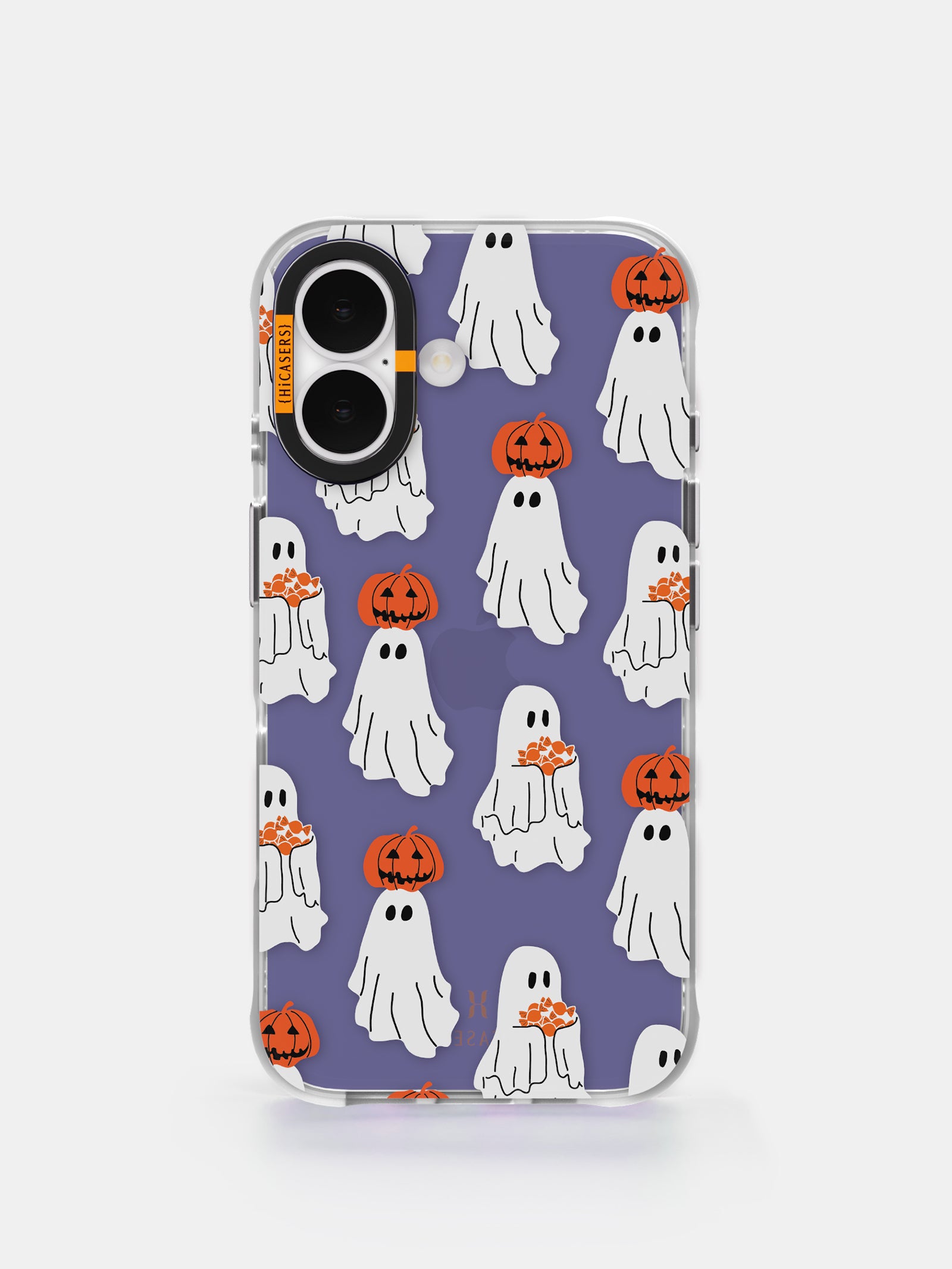 Ghosts and Pumpkins Pattern Iridescent Phone Case - Purple | Halloween Protective Cover for iPhone & Samsung | Perfect for Fall Decor & Spooky Parties