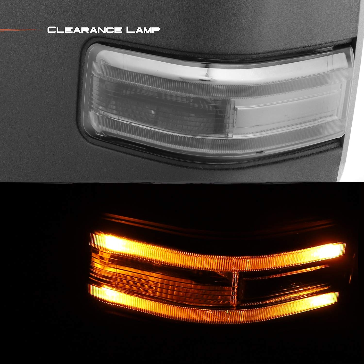 AKKON Power Heated Turn Signal Towing Side Mirrors for Ford F250 F350 F450 Super Duty - Black Textured with Auxiliary & Clearance Lights | Perfect for Heavy-Duty Towing, Off-Roading & Night Driving