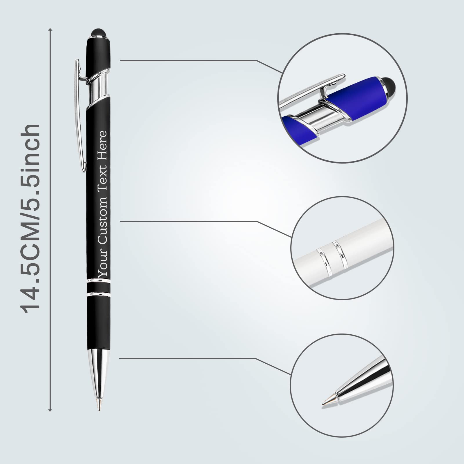 Custom Engraved Personalized Pens with Name - Bulk 96pc Ballpoint Pen Set for Business, Graduation & Birthday Gifts - Perfect for Corporate Events, School Supplies & Promotional Giveaways