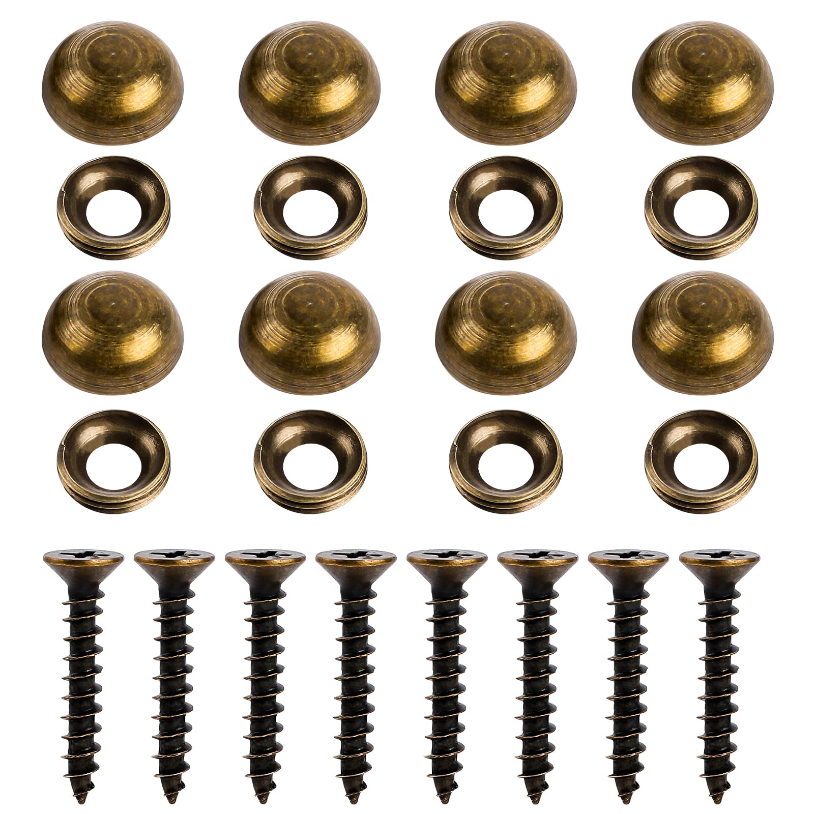 8Pcs Brass Decorative Screws with Caps - Mirror Screws with Decorative Covers for Furniture, Painting & Mirror Fixing - Elegant Hardware for Home Decor & DIY Projects