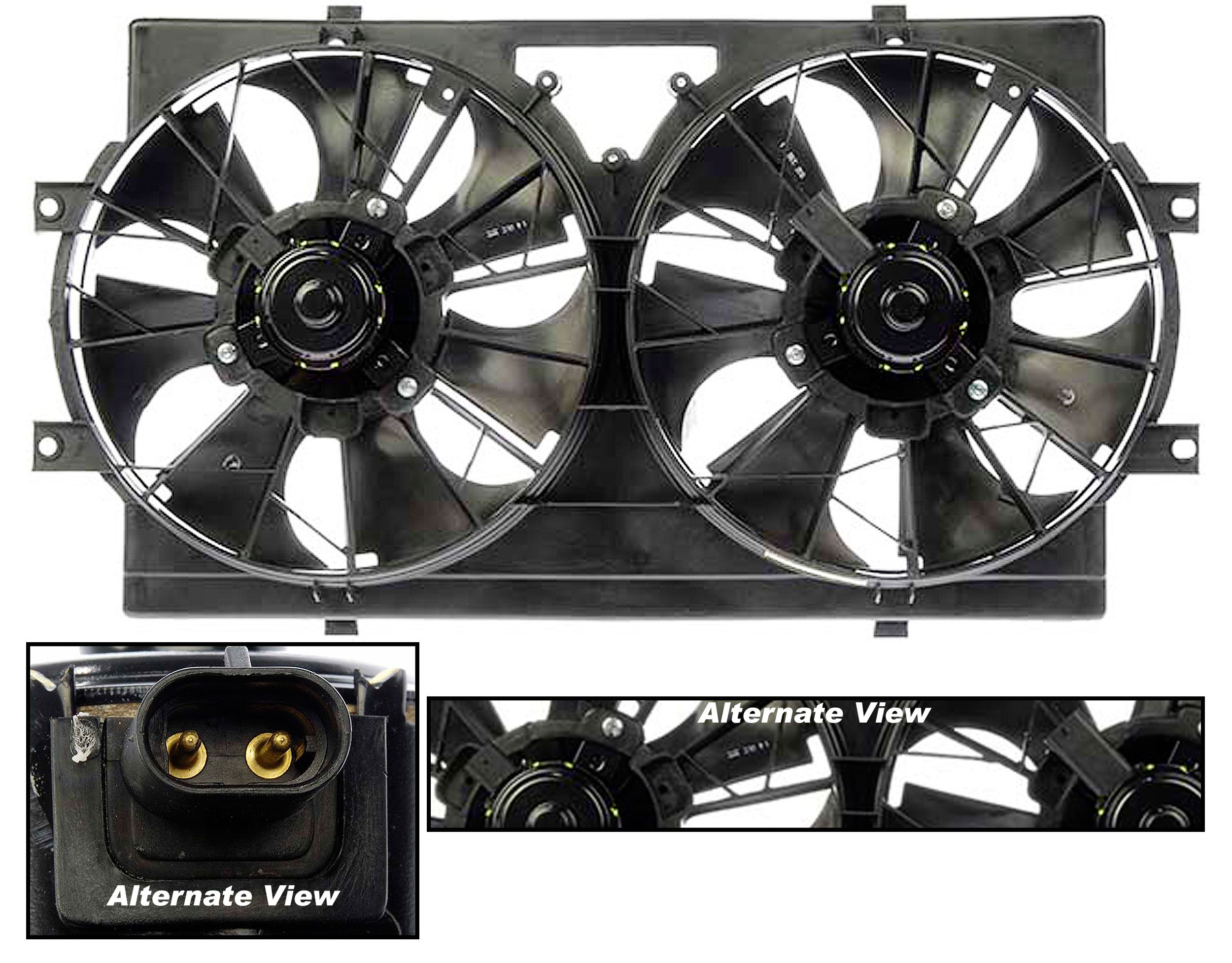 APDTY 731124 Dual Fan Assembly Without Controller - Replacement for 4592084, 4761507, 4798894, 4798895 - Perfect for Cooling System Repair in Chevy, GMC, and Cadillac Vehicles
