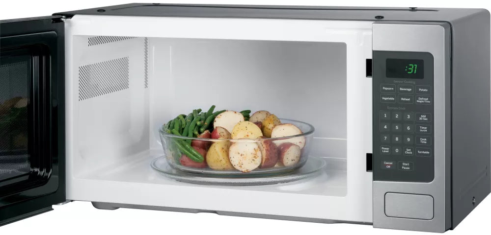 GE Profile PEM31SFSS 24-Inch Stainless Steel Countertop Microwave Oven - Perfect for Kitchens, Dorms & Small Spaces
