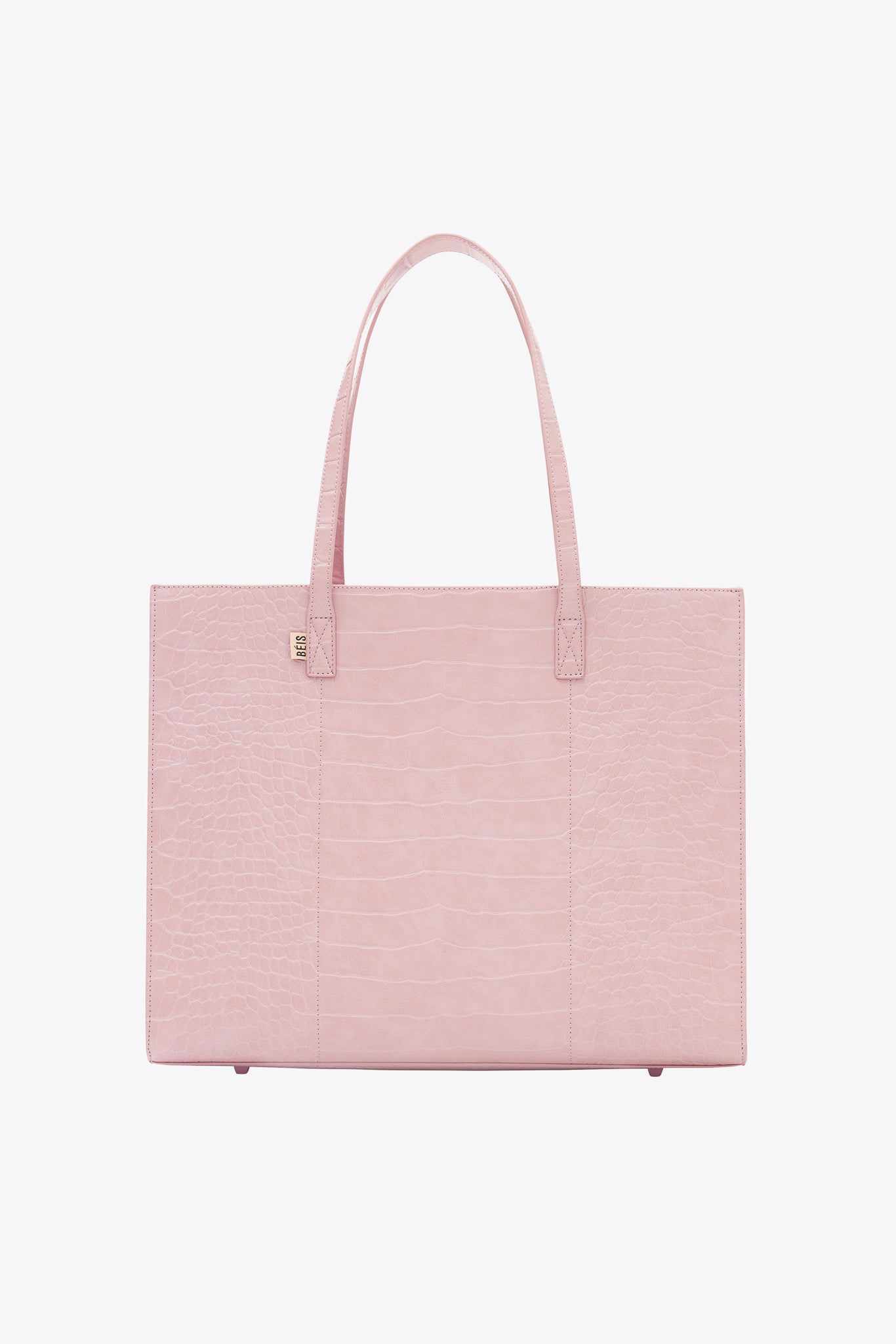 Premium Large Work Tote Bag in Atlas Pink Crocodile Pattern - Stylish & Spacious Office Tote for Women Professionals, Business Meetings & Daily Commute