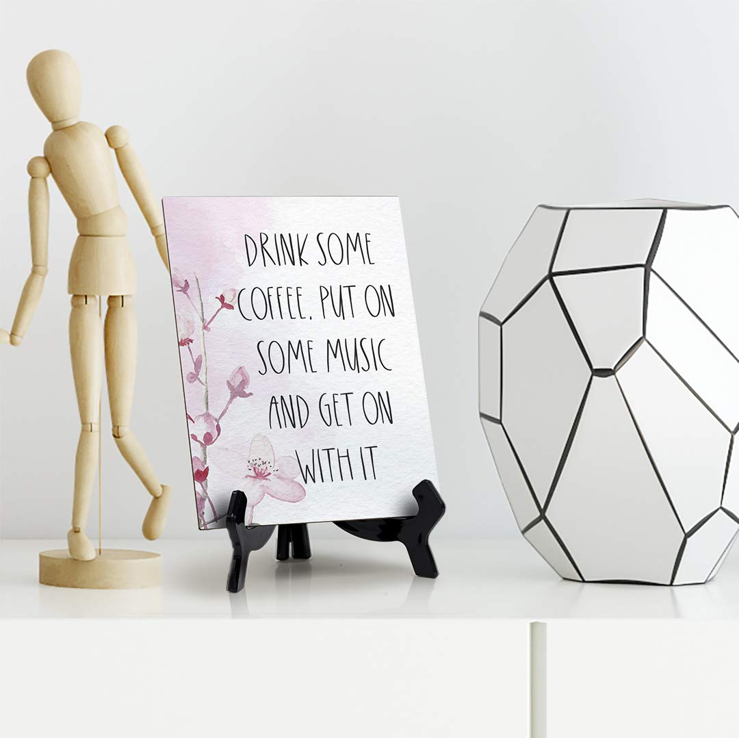 Floral Vine Coffee & Music Table Sign (6x8