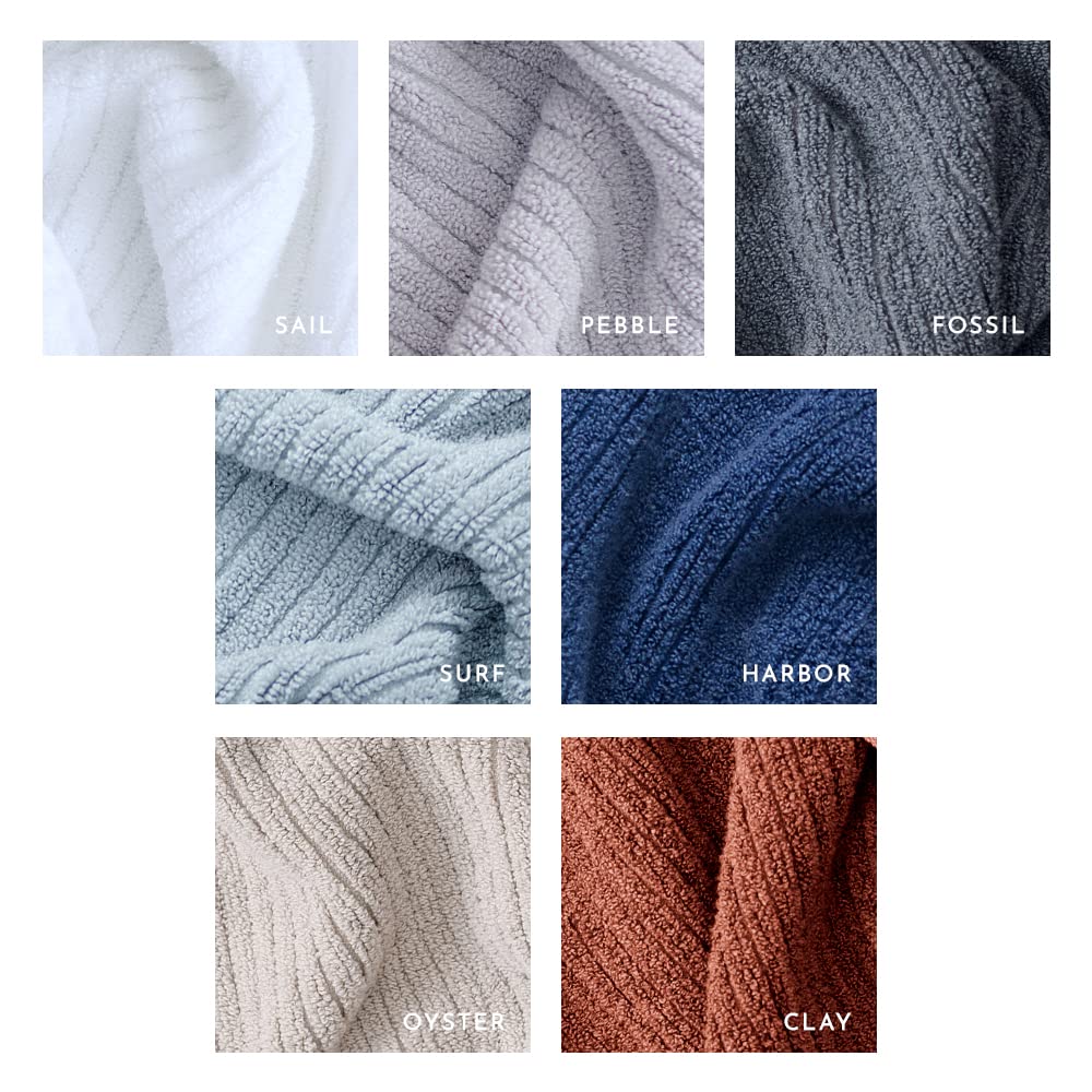 LUXOME Ultra Soft 6-Piece Bath Towel Set - Dual-Loop Design, Highly Absorbent & Quick Drying Pebble Gray Towels for Spa, Bathroom & Luxury Home Use
