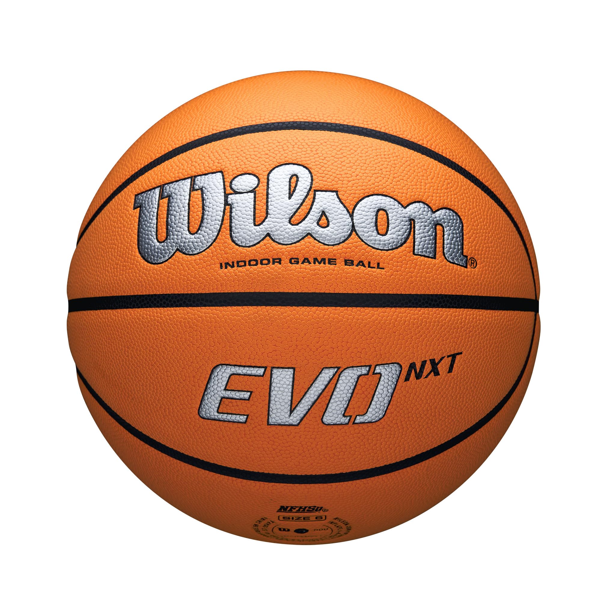 Wilson NCAA Evo NXT Official Indoor Game Basketball - Size 6 & 7 for Men & Women - Perfect for College, High School & Recreational Basketball Games