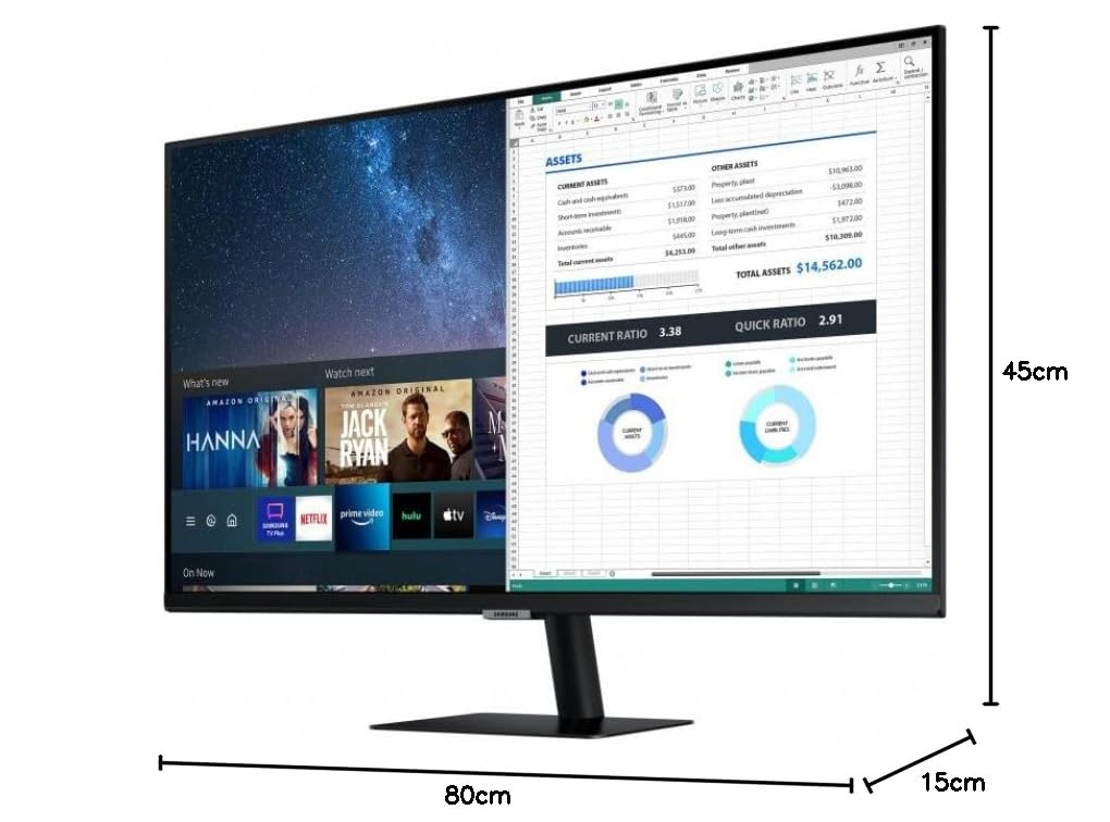 Samsung 27-inch Smart Monitor M5 VA Panel FHD 1920x1080 HDR10 Tizen OS with Smart Hub - Black - Perfect for Home Office, Gaming & Streaming