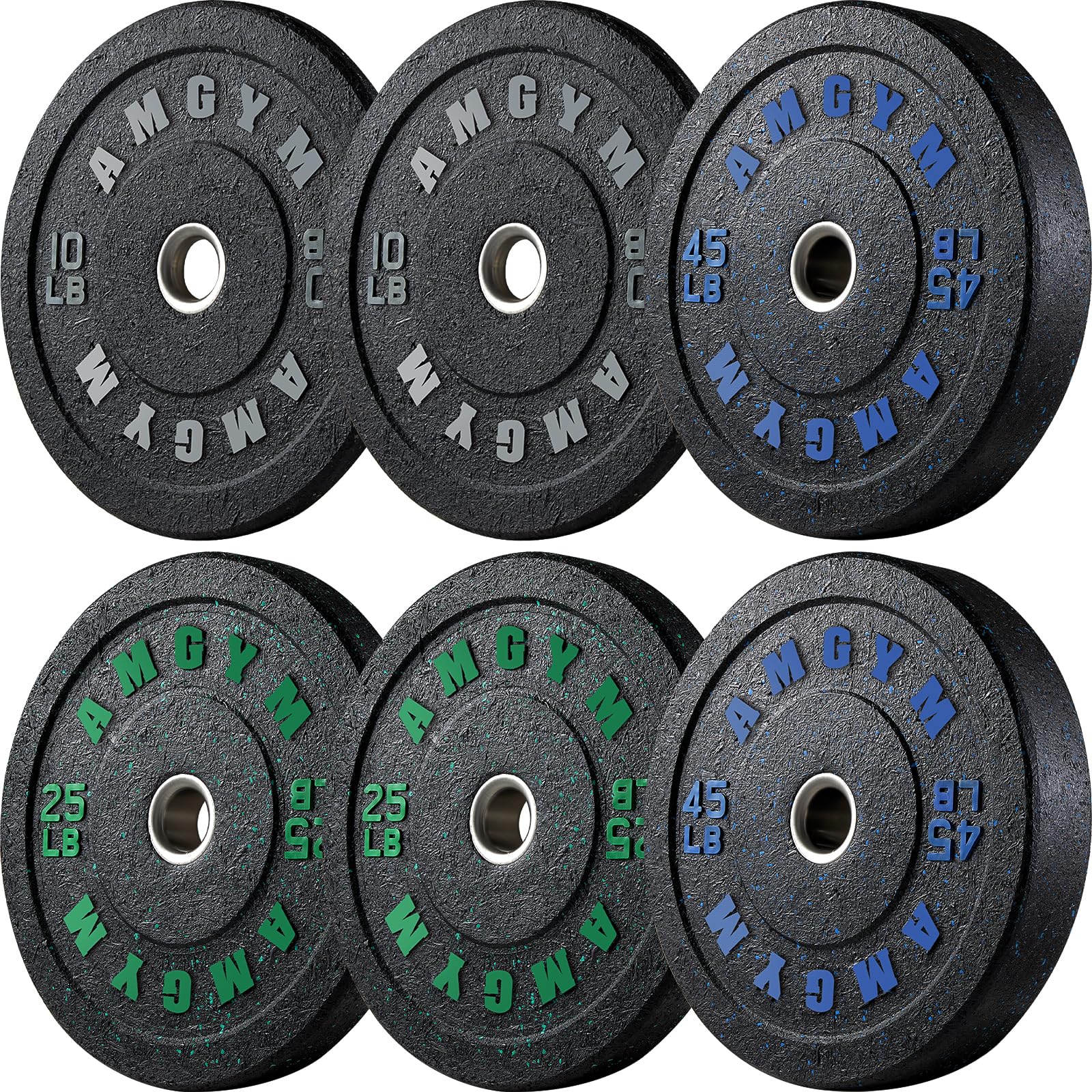 Premium 2 Inch Bumper Plates Set 10-500lbs - Olympic Weight Plates for CrossFit, Powerlifting & Strength Training - High Bounce Rubber Coated for Home Gym, Garage & Commercial Use - Protect Floors During Deadlifts, Squats & Weightlifting Workouts