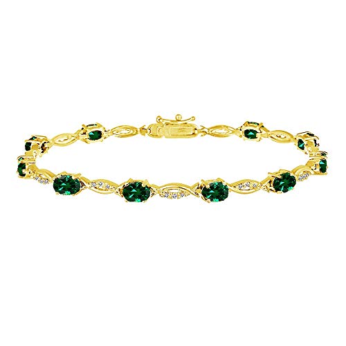 Simulated Emerald - Yellow Gold Flash