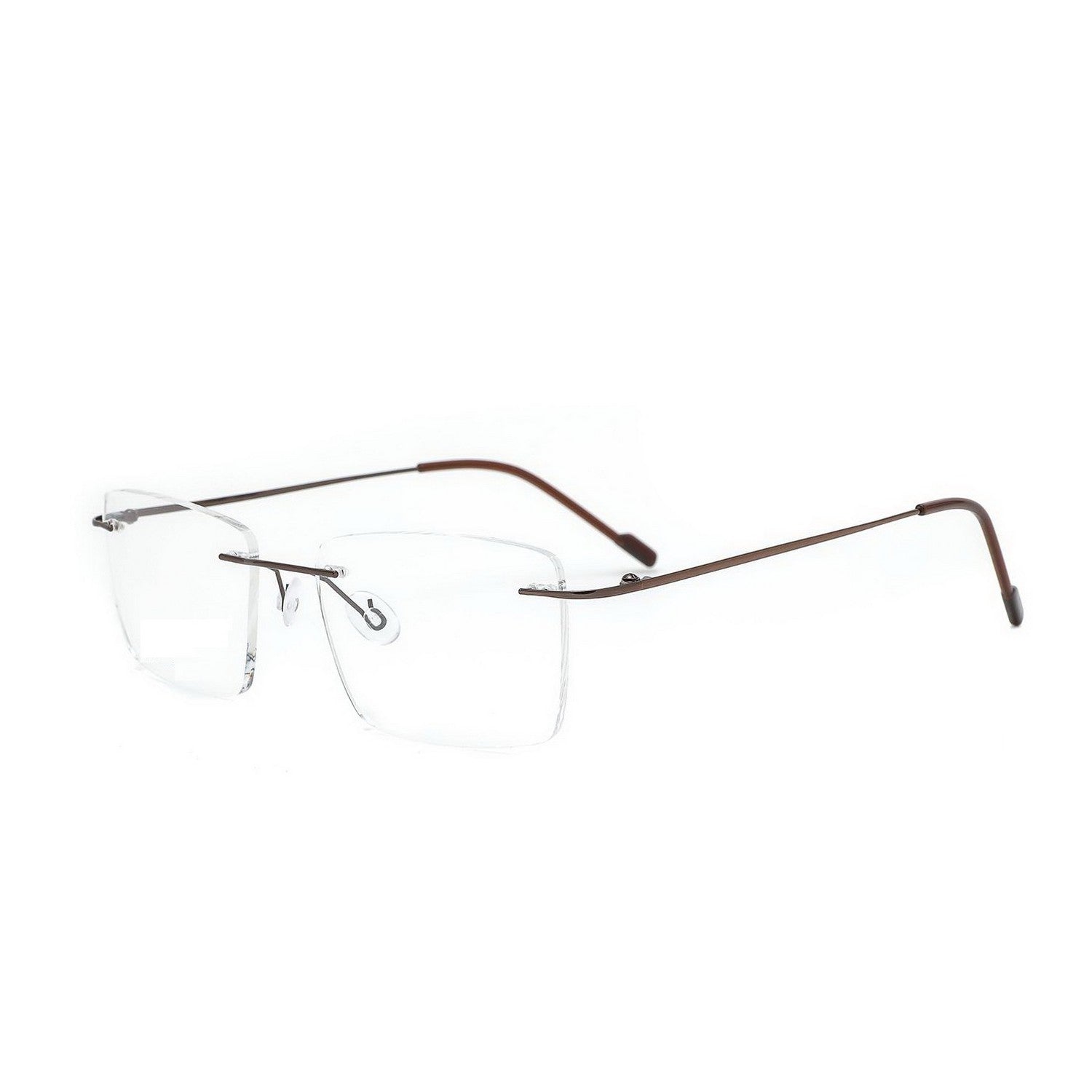 Stylish Rectangle Rimless Glasses for Men & Women - Lightweight Frameless Eyewear with Clear Lenses for Office, Reading & Everyday Use