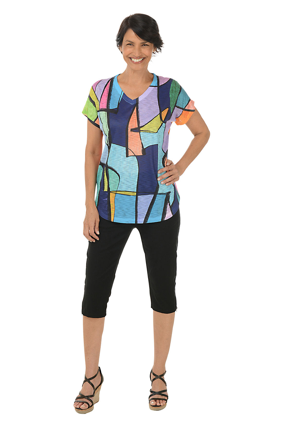 Women's Petite Zip Hem Pull-On Clamdigger Pants - Comfortable Casual Capris for Summer, Beach & Outdoor Activities