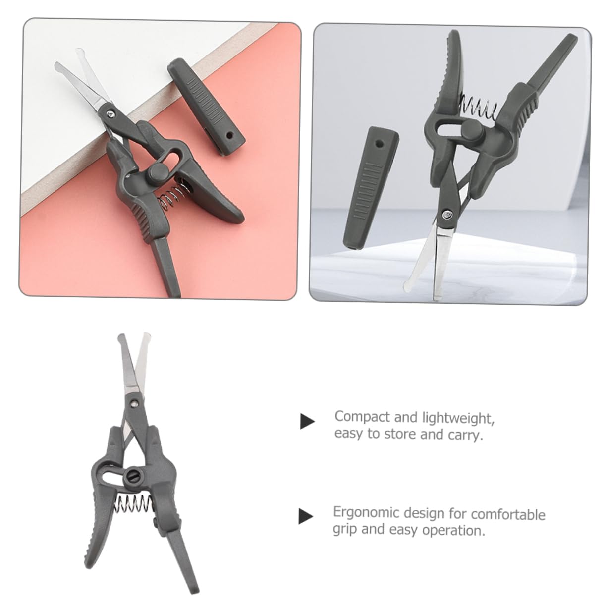 4-Piece Eyebrow & Beard Grooming Kit - Round Head Scissors for Eyebrows, Mustache, Nose Hair Trimming & Beauty Hair Removal | Perfect for Home & Salon Use