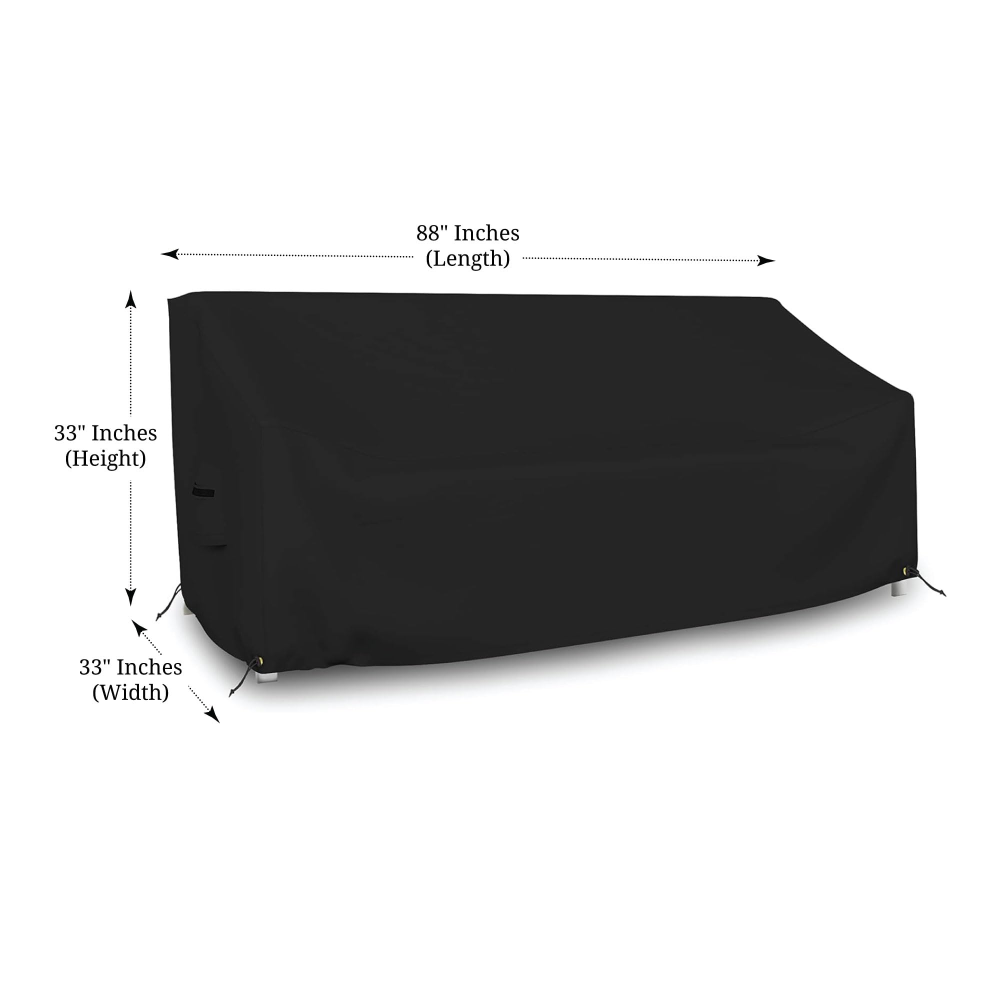 Waterproof Outdoor Loveseat Sofa Cover - 12 Oz Heavy Duty UV & Weather Resistant Patio Furniture Bench Protector with Air Vents & Drawstrings (88