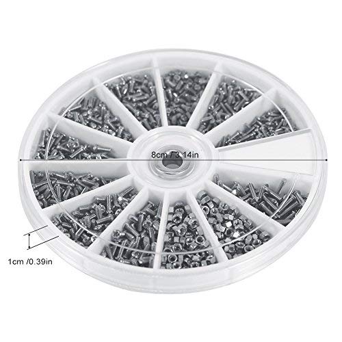 Premium 600-Piece Stainless Steel Nut & Screw Assortment Kit - M1 M1.2 M1.4 M1.6 Sizes for Watch & Eyeglass Repair - Durable Fastener Tool Set for Jewelry, Electronics & Precision Device Maintenance