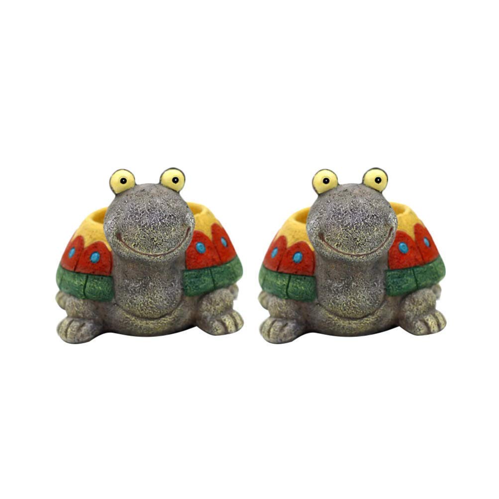3 Pack Small Plastic Flower Pots - Cute Animal Turtle Resin Planters for Succulents, Cactus, Bonsai - Mini Decorative Containers for Garden, Desk, Courtyard & Home Decor | Perfect for Indoor Plants, Office Decor, Gift Ideas
