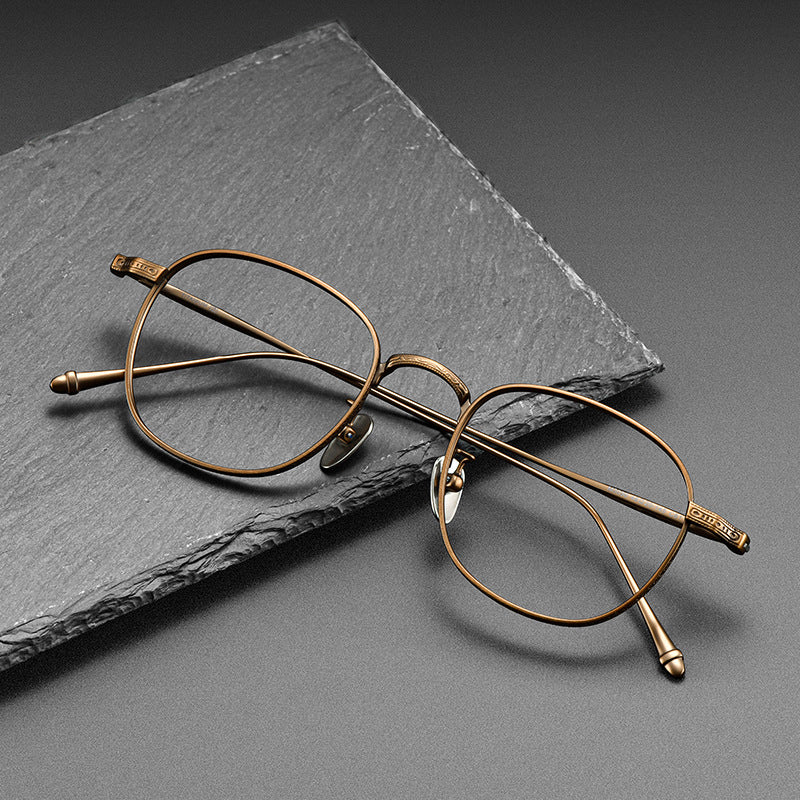 Vintage Titanium Square Eyeglasses Frame ST M3090 - Lightweight & Durable Retro Style for Men & Women - Perfect for Reading, Driving & Fashion Accessories
