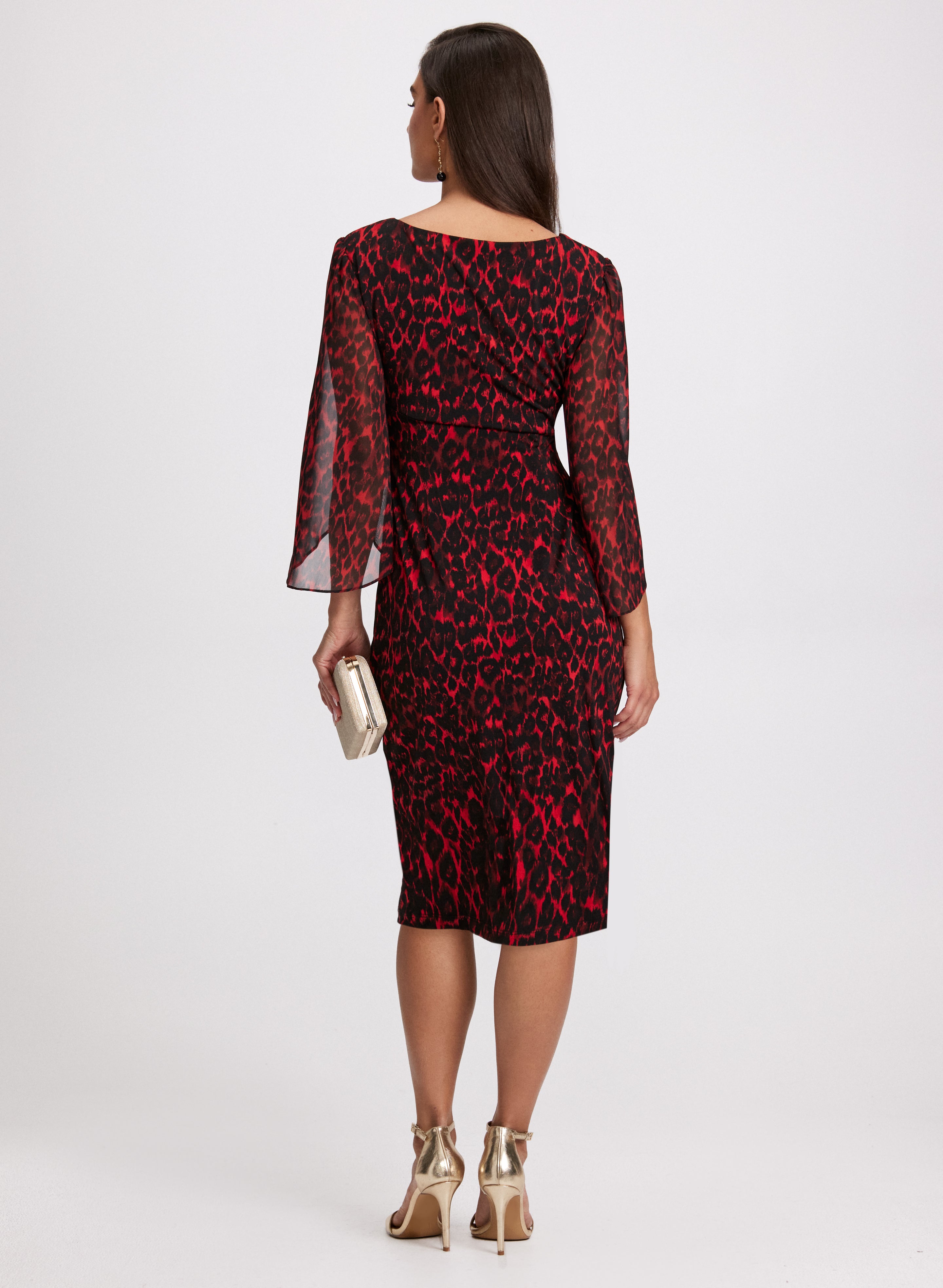Cheetah Print Chiffon Dress for Women - Sexy Animal Print Party Dress - Elegant Evening Gown for Night Out, Club, Date Night or Special Occasions