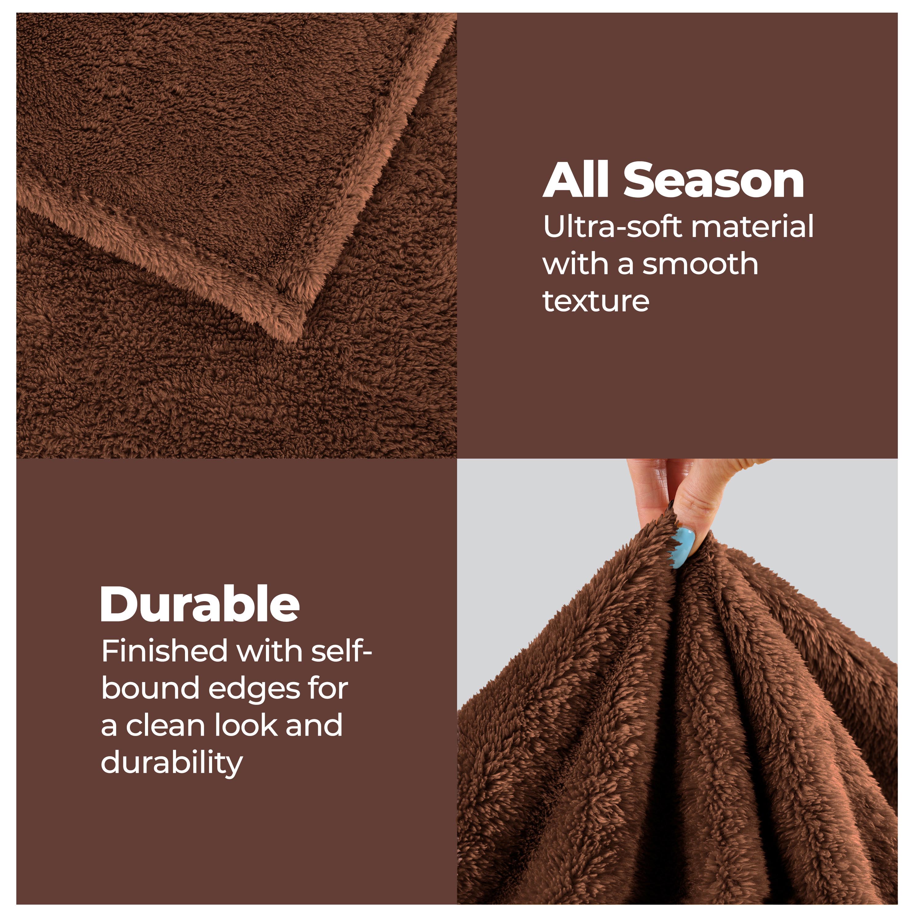 Classic Solid Fleece Plush Medium Weight Fluffy Soft Blanket - Cozy & Warm for Bed, Sofa, Travel & Gifts | Ultra-Soft Throw Blanket for All Seasons