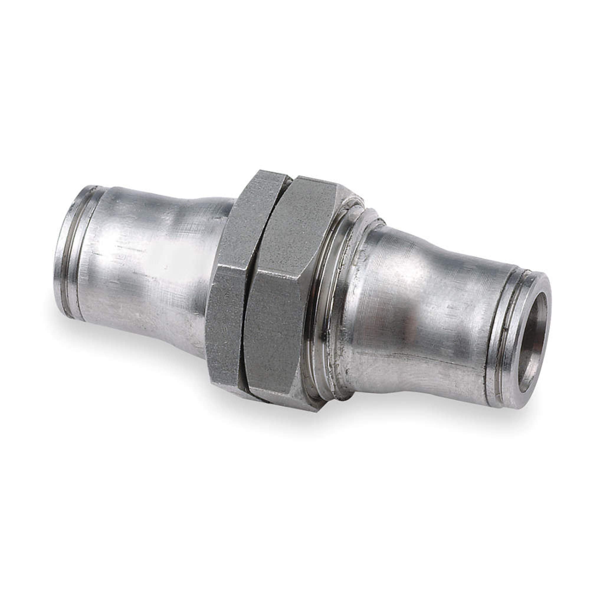 8mm Bulkhead Union Fitting - Pack of 2 - High Pressure Hydraulic Connector for Industrial Piping & Marine Applications