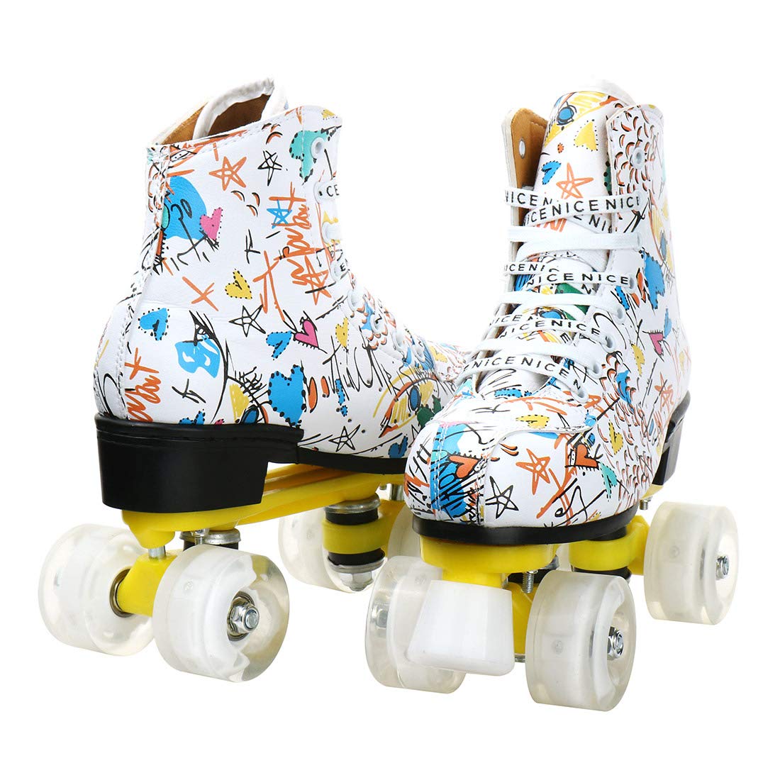 Best Unisex Classic High-Top Roller Skates for Adults - Indoor & Outdoor 4-Wheel Skates for Fitness, Rink & Park Skating