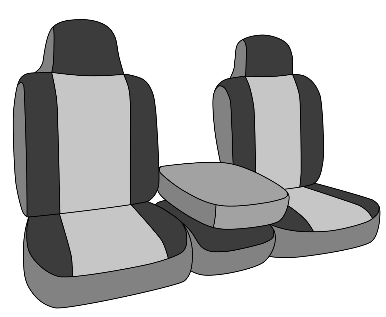 CalTrend DuraPlus Waterproof Car Seat Cover for 1994-1999 Dodge Ram 1500-3500 - Charcoal Front 40/20/40 Split Bench Seat Protector | Easy Installation, Durable Fabric with Charcoal Insert & Trim | Perfect for Work Trucks, Off-Roading & Daily Commute (1 Set)