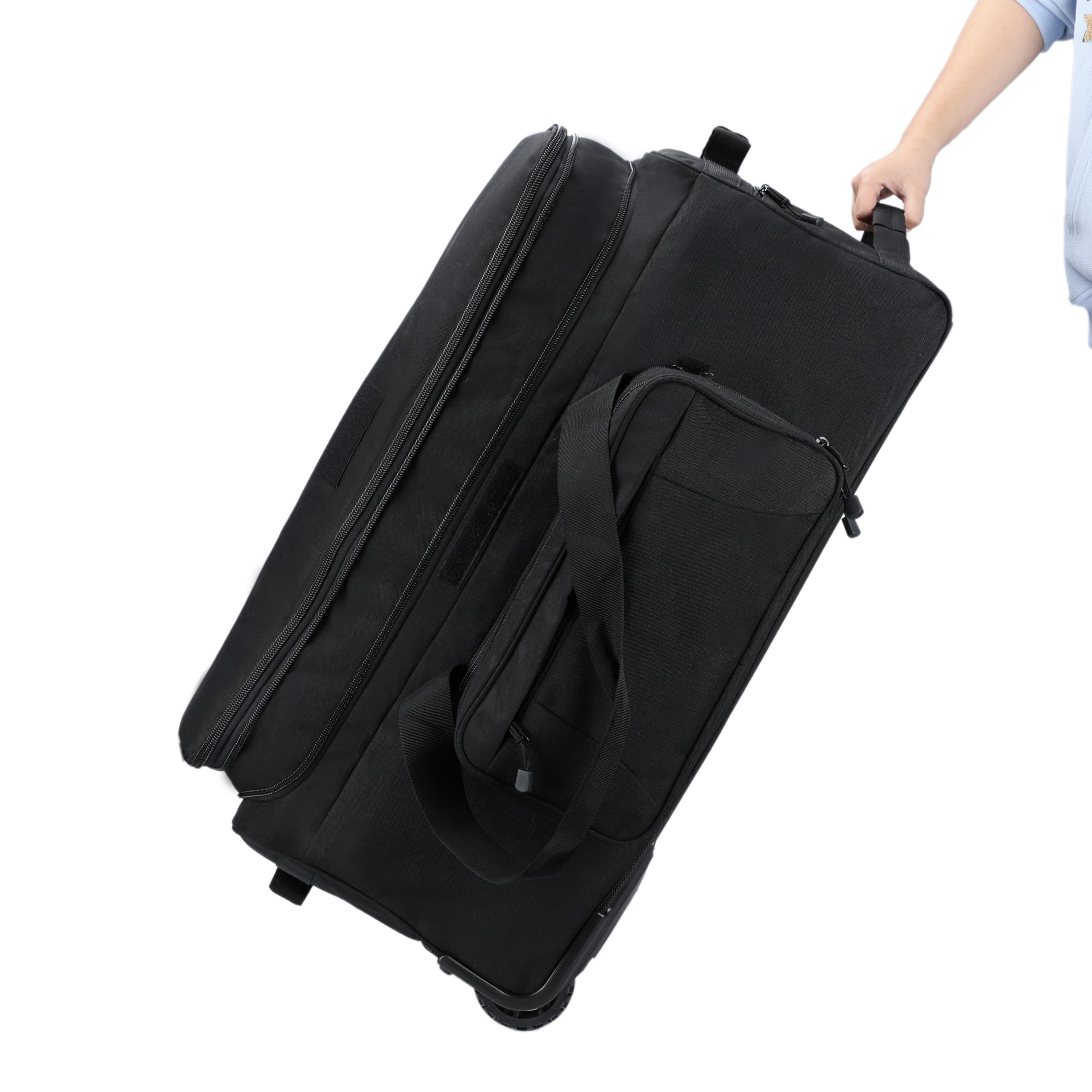 Military Duffle Bag with Wheels - Heavy Duty Deployment Gear Bag, Large Tactical Travel Duffel (Black) | Perfect for Army Deployment, Camping, Gym & Air Travel